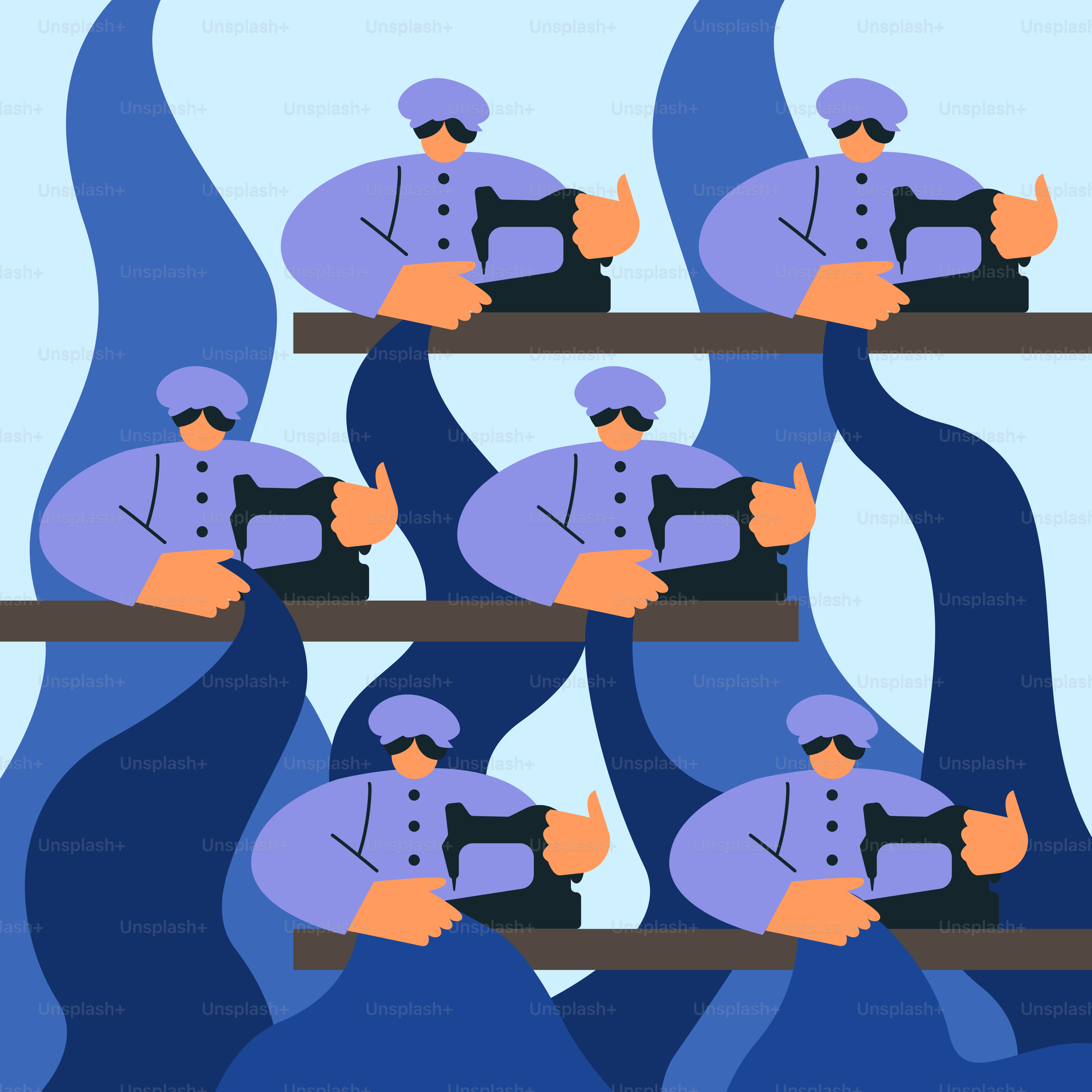 A group of people sitting on top of a shelf