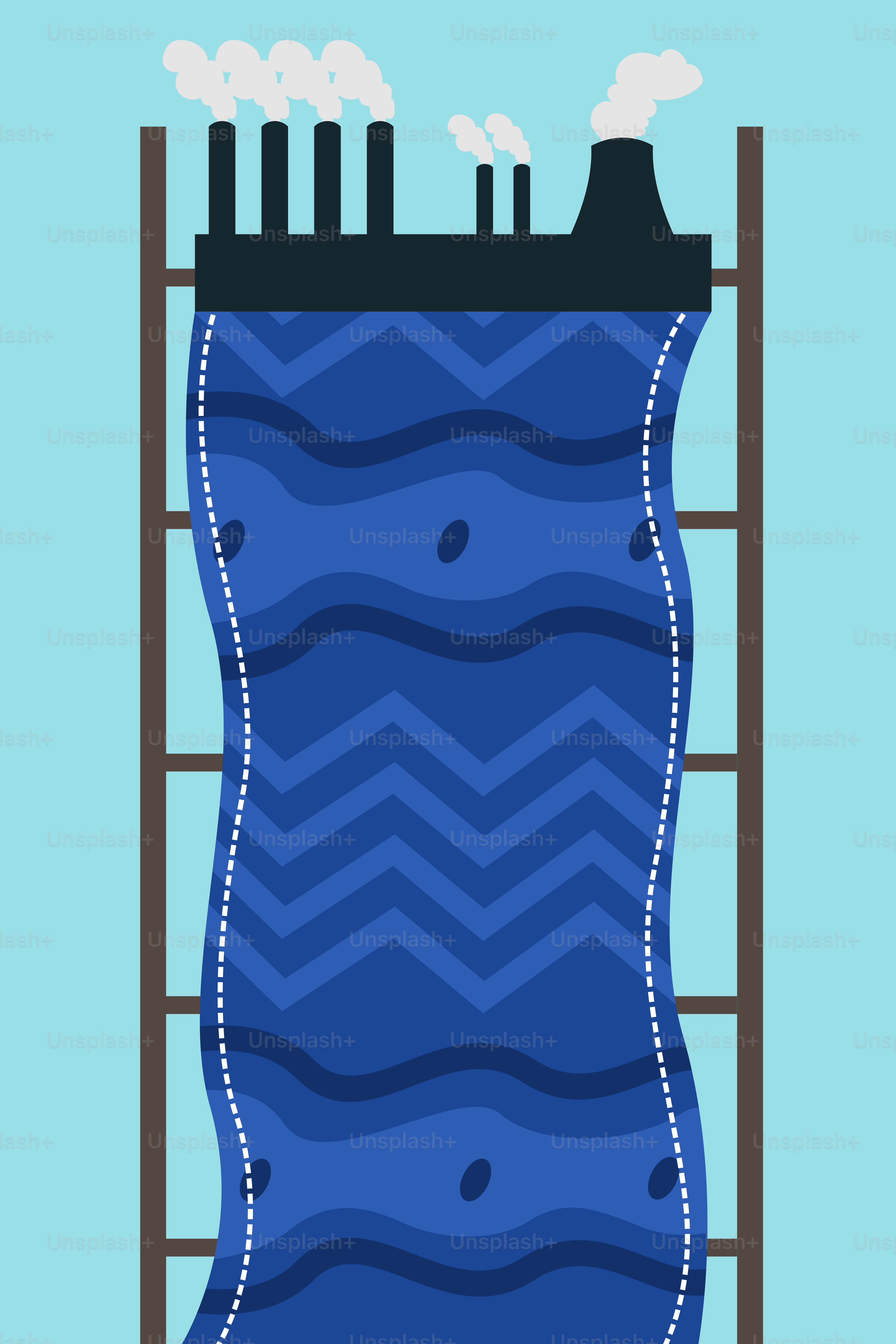 A poster of a factory with smoke coming out of it