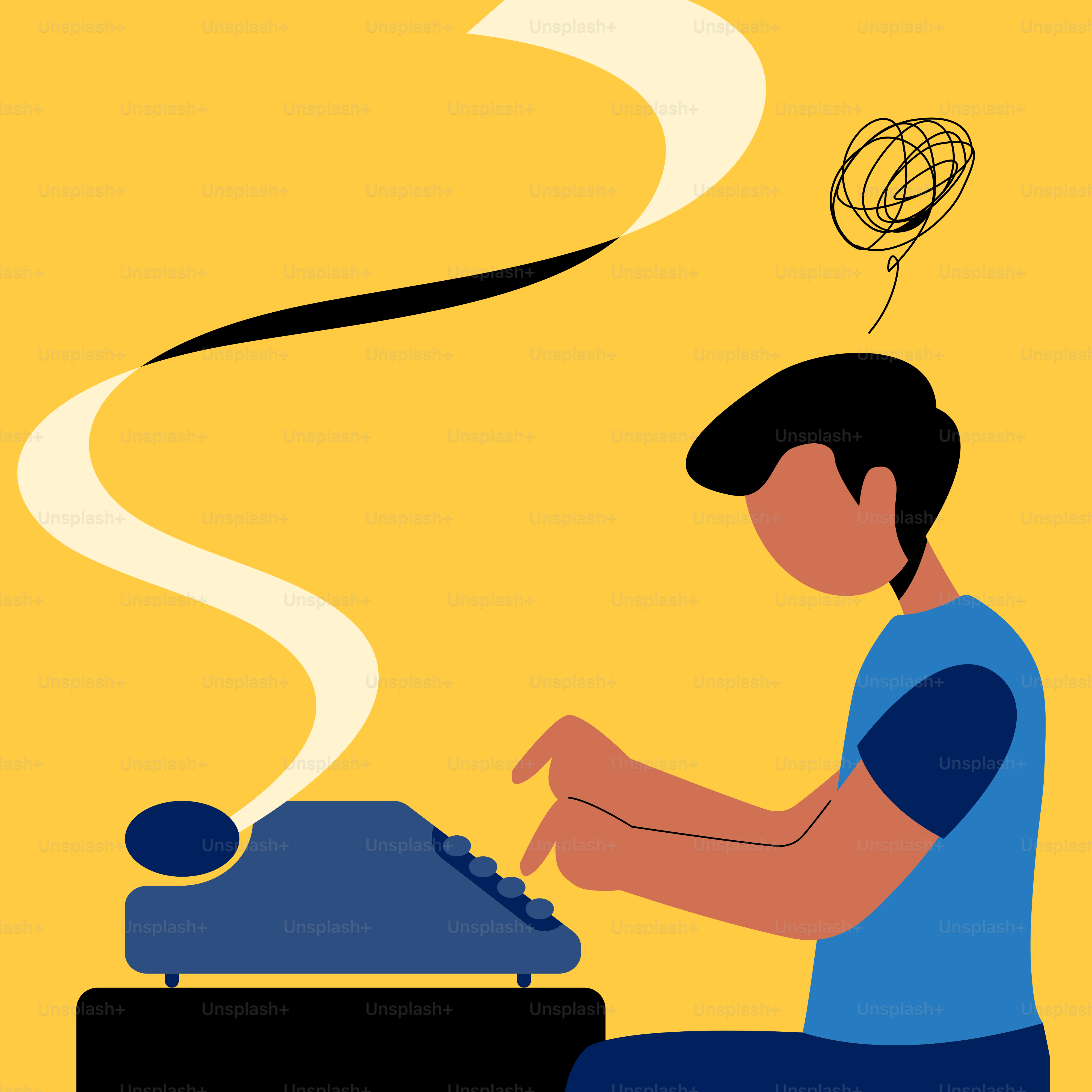 A man sitting at a desk with a typewriter