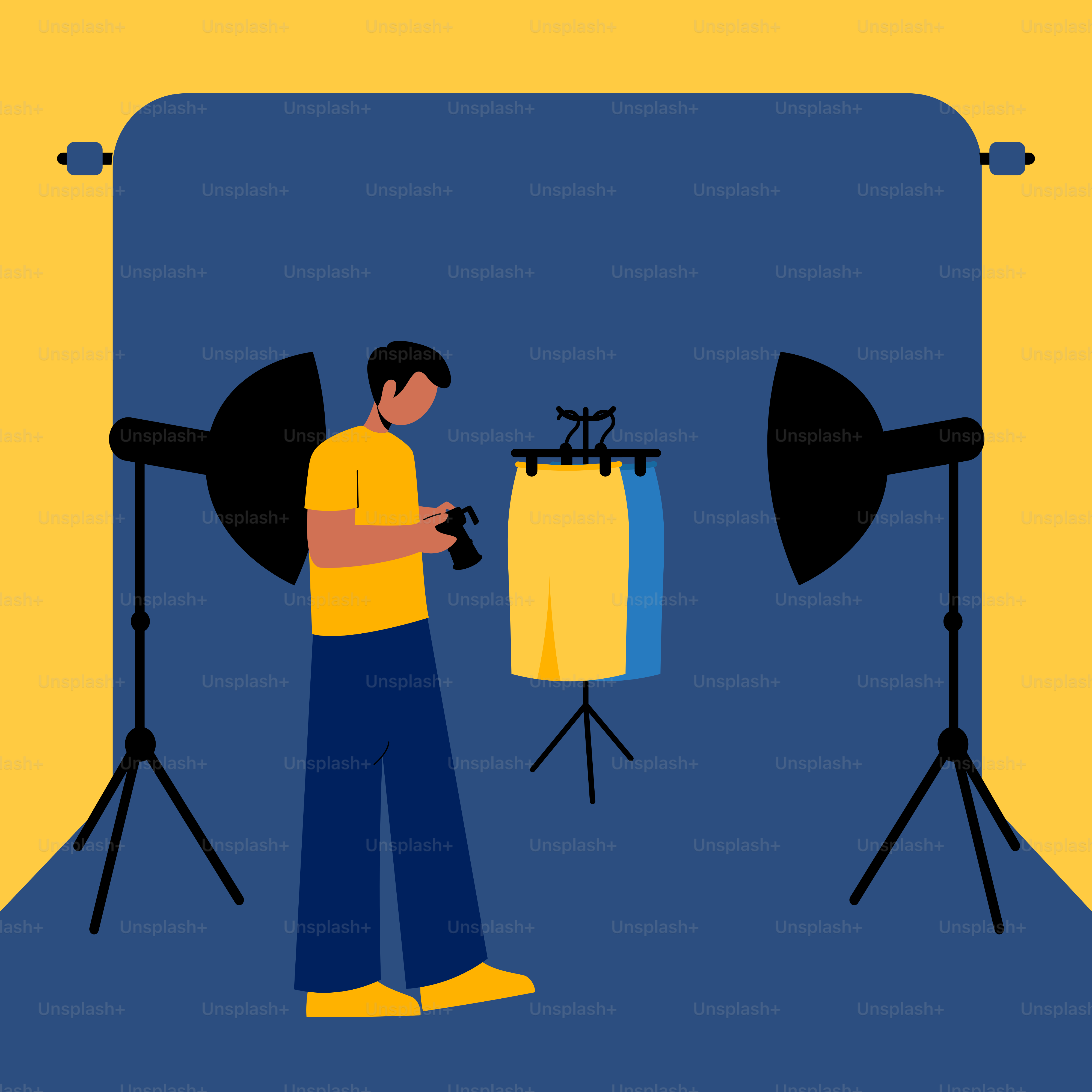 Ein Mann, der vor einem blauen Hintergrund steht