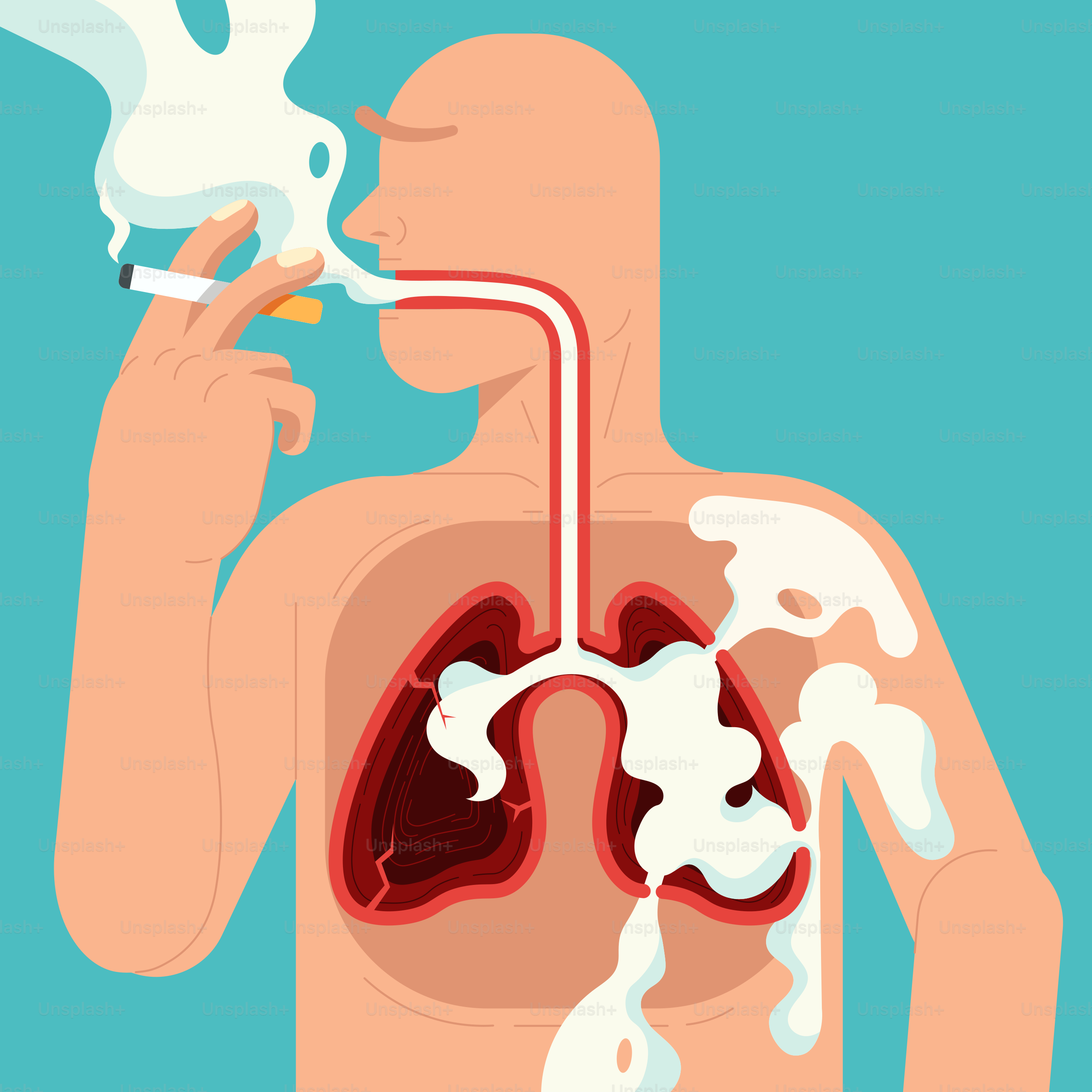 A man is smoking a cigarette and smoking a cigarette