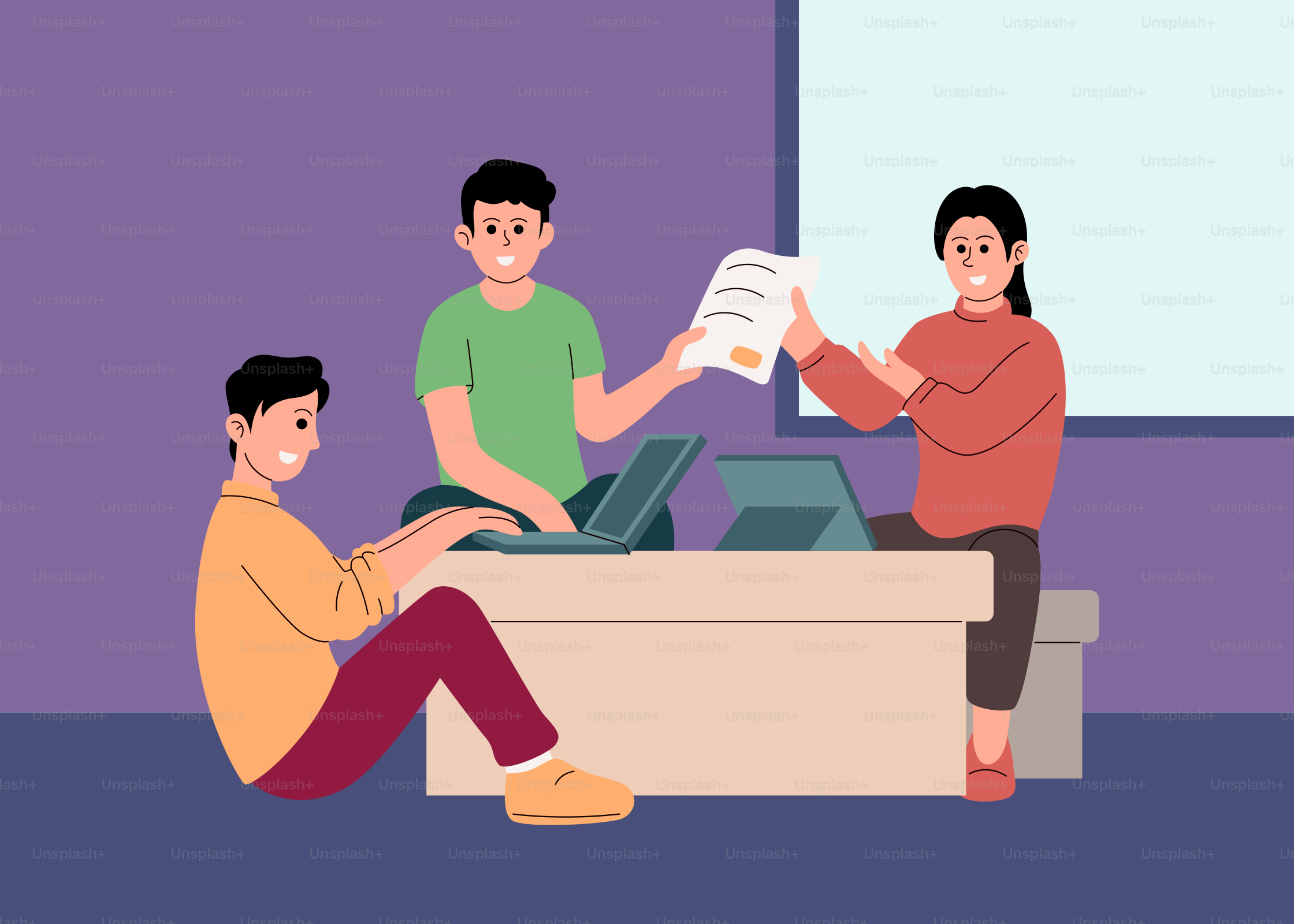 A group of people sitting around a table