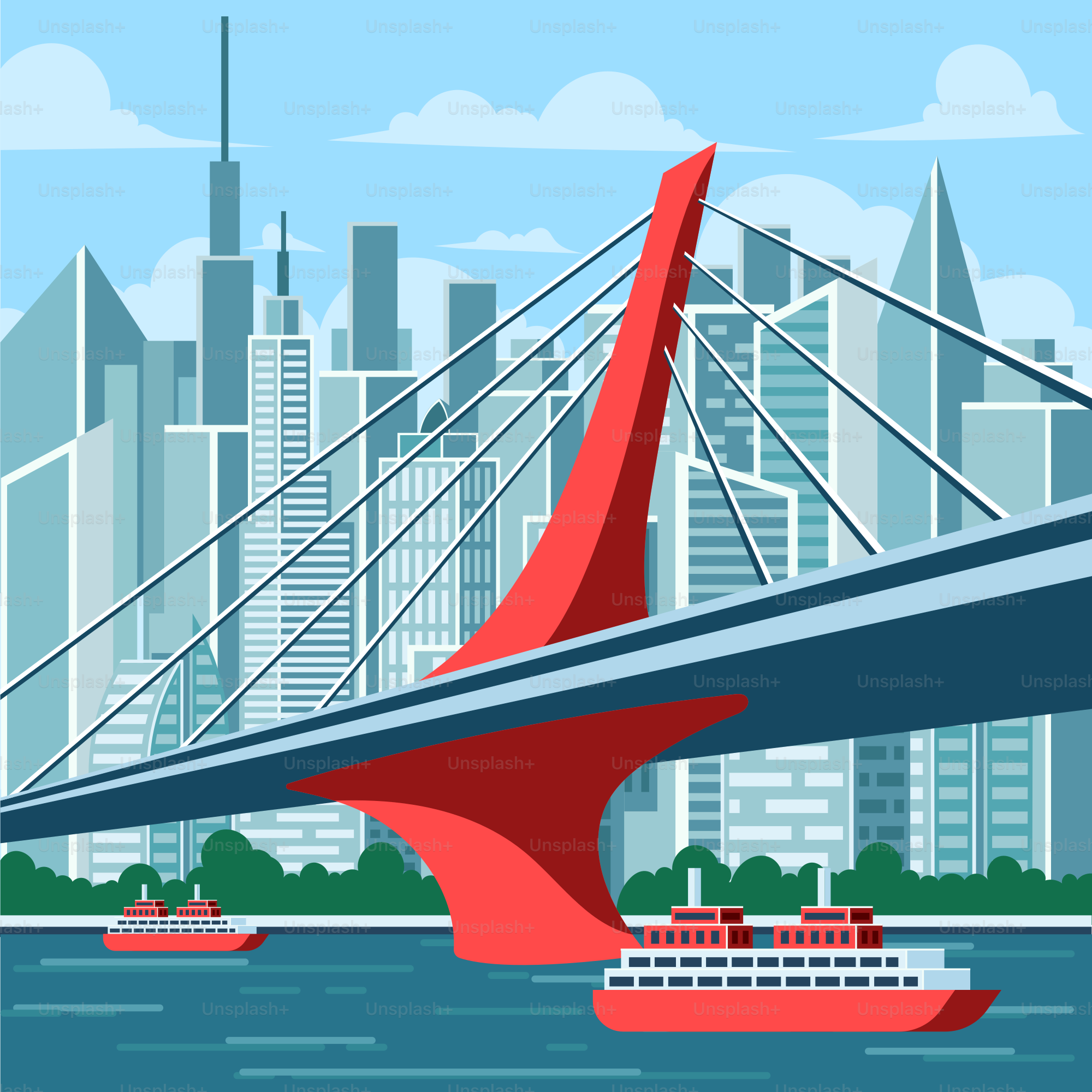 A large bridge over a body of water