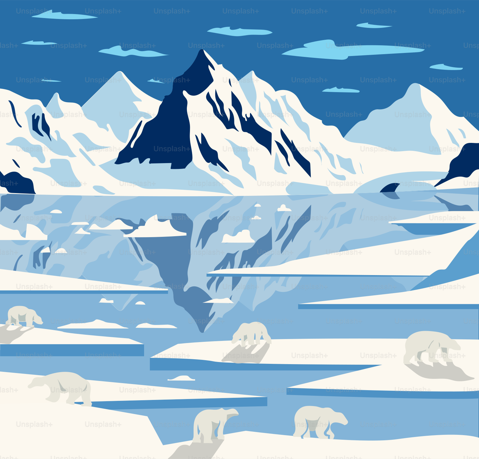 Un orso polare sta nella neve