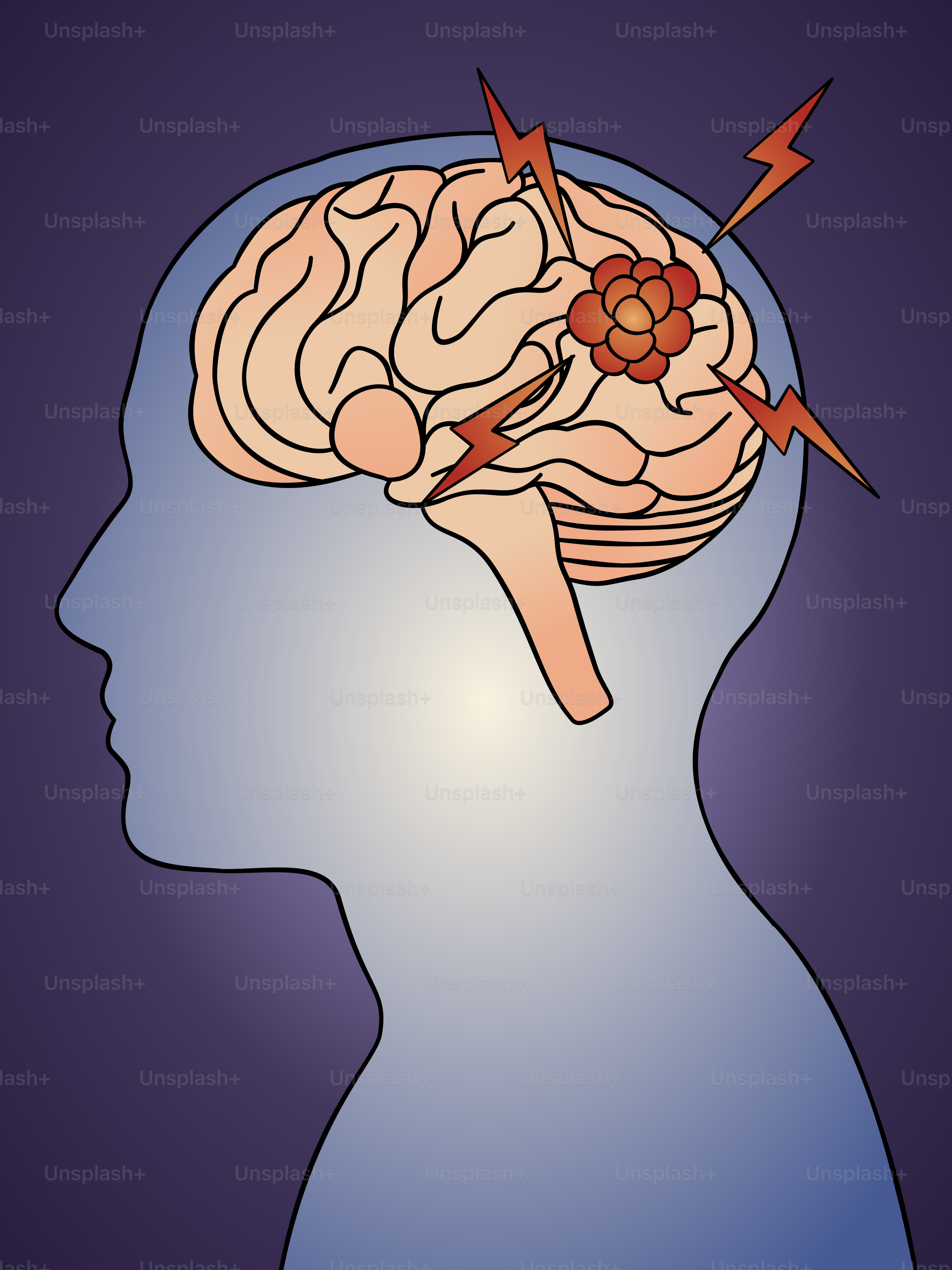 A drawing of a human head with arrows coming out of it