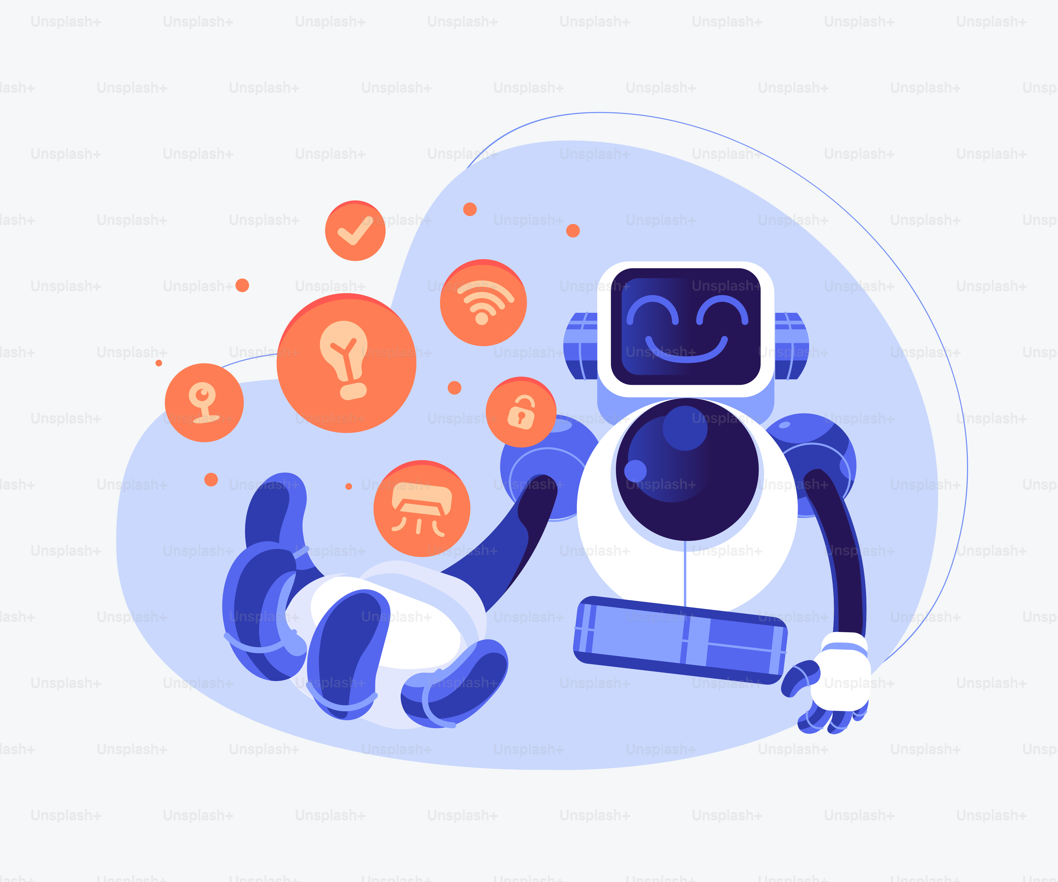 A robot that is laying down on the ground