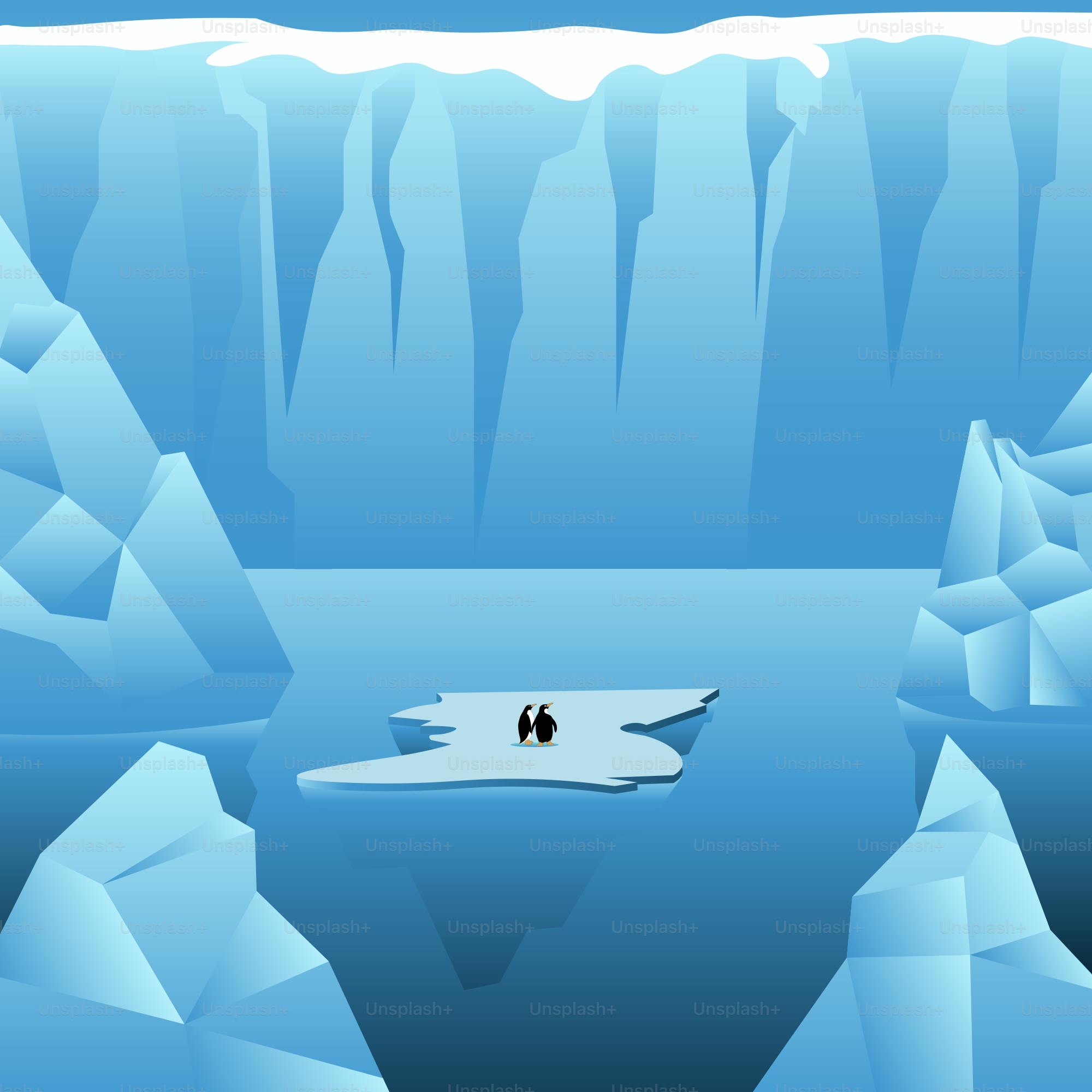 An iceberg floating in the middle of the ocean