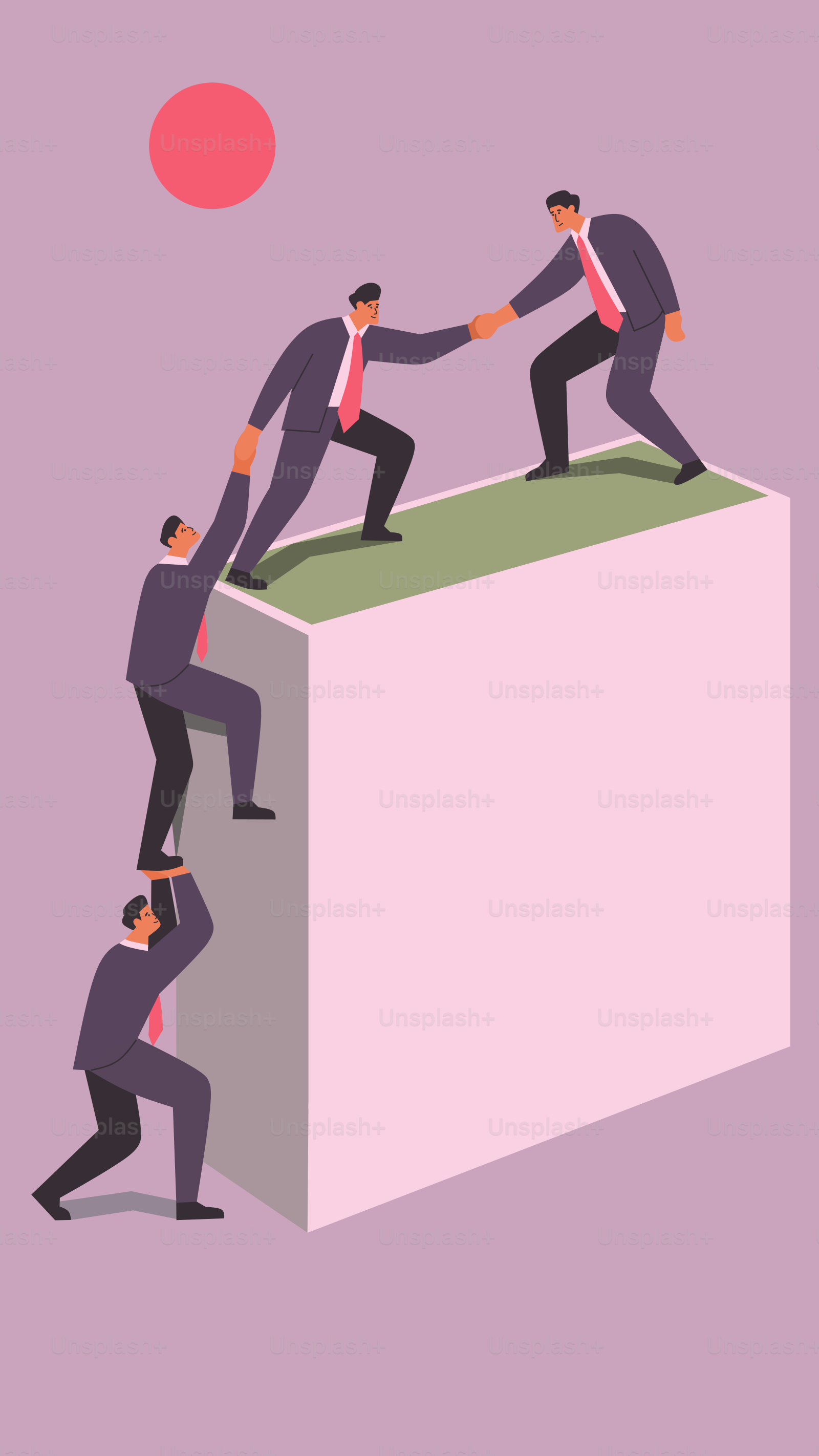 A group of men standing on top of a cliff