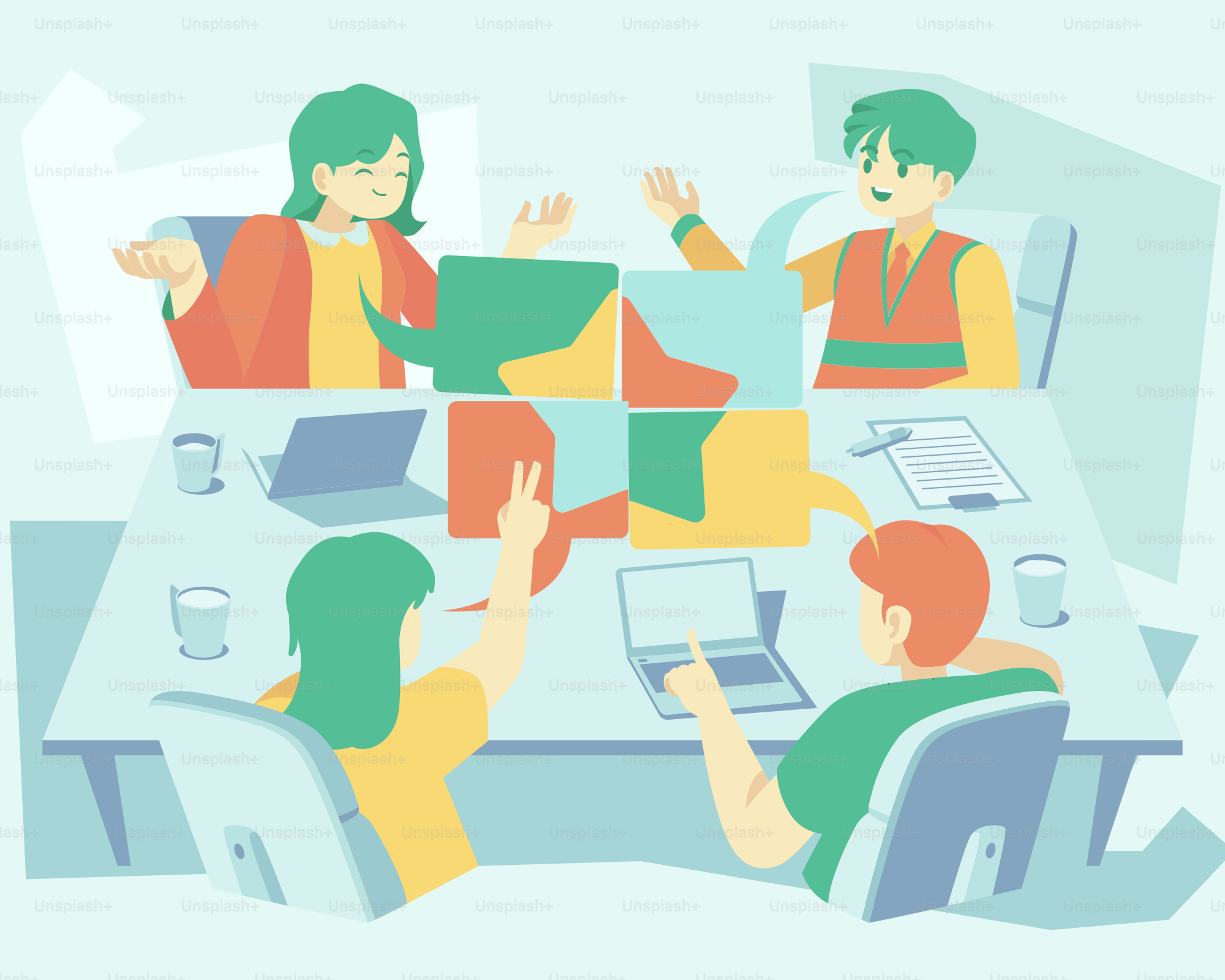 A group of people sitting around a table