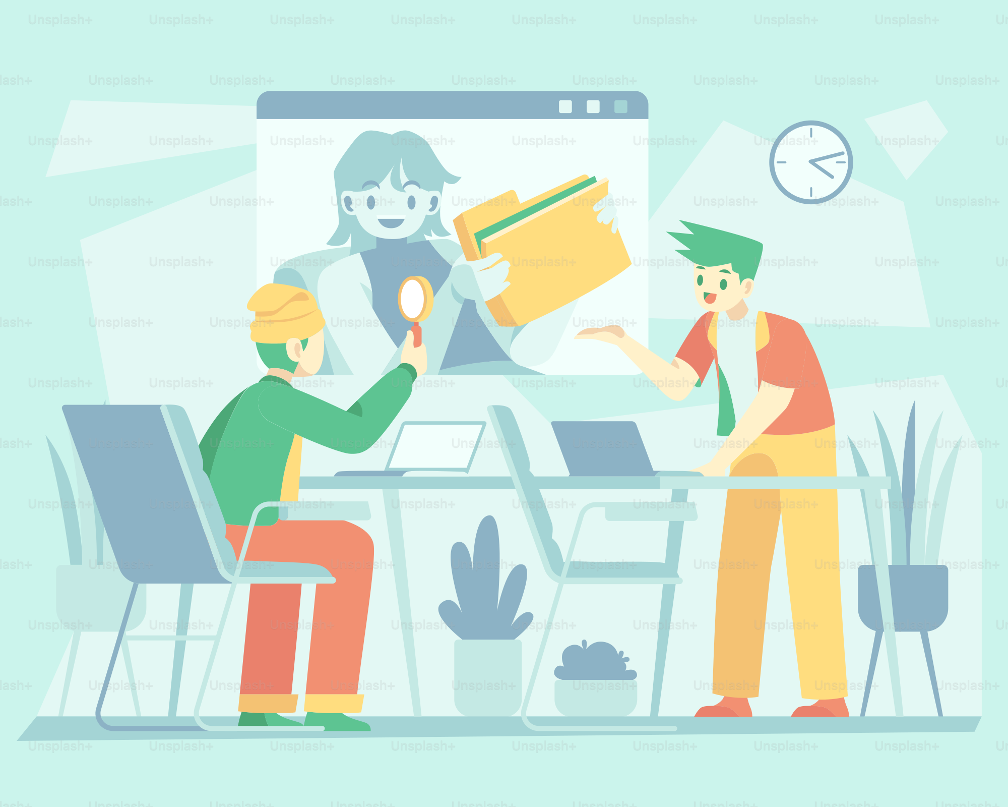 A group of people sitting around a table