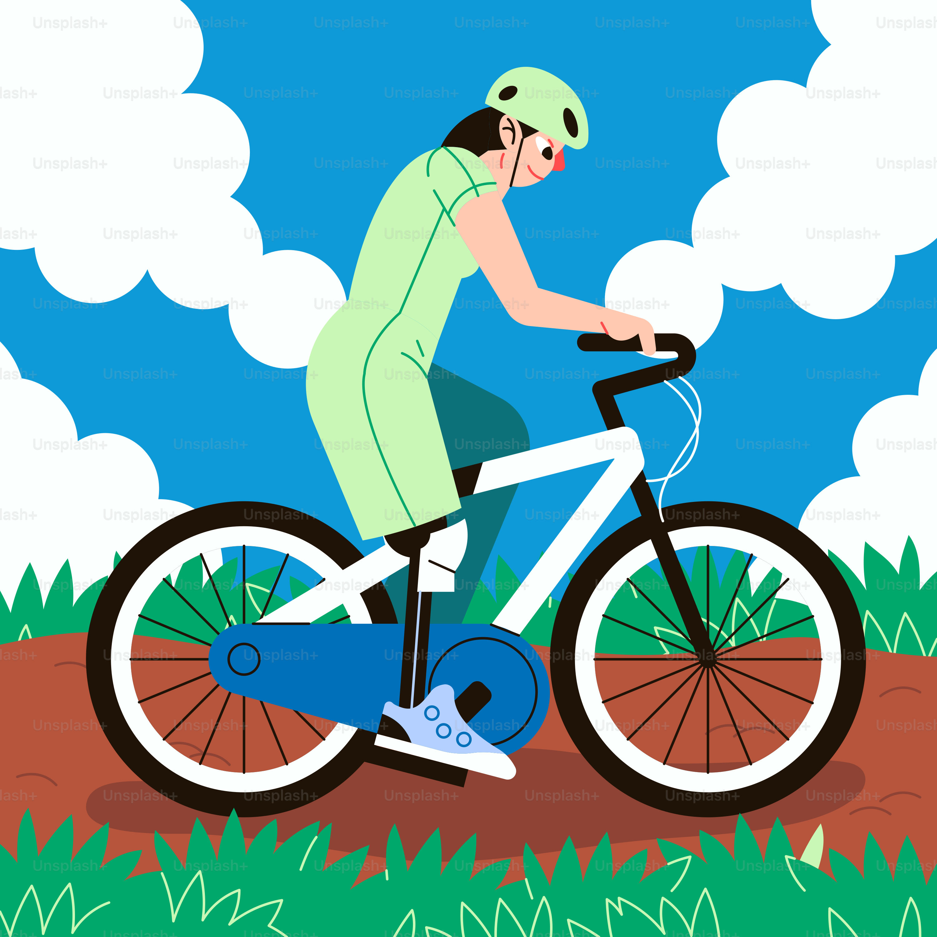 A man riding a bike down a dirt road