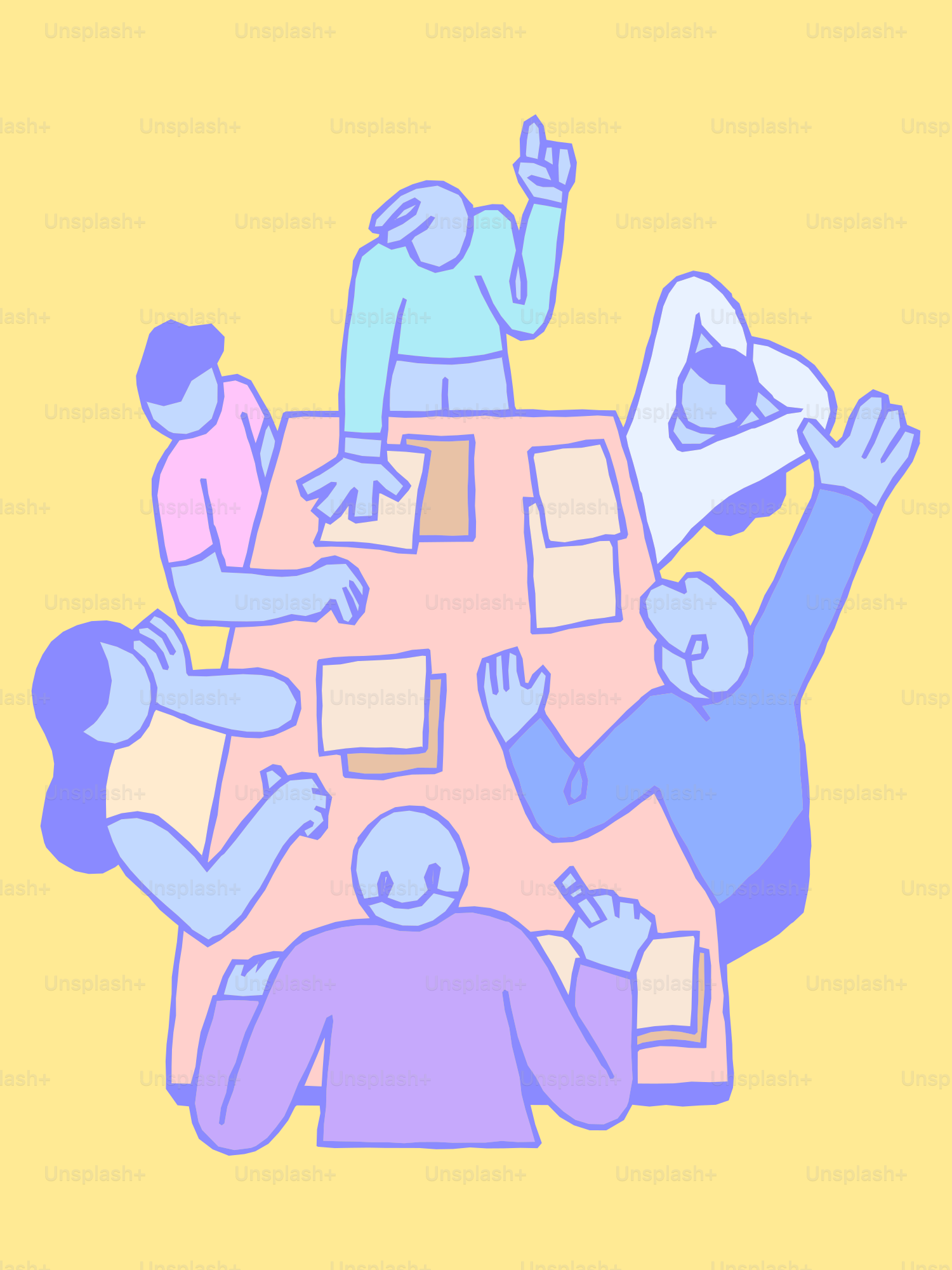 A group of people sitting around a table