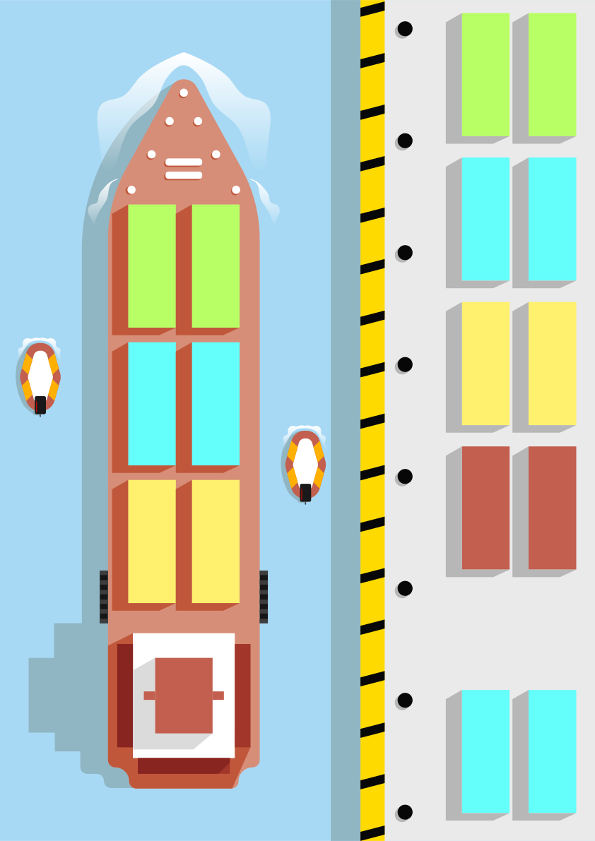 Un'immagine generata al computer di una barca in uno specchio d'acqua