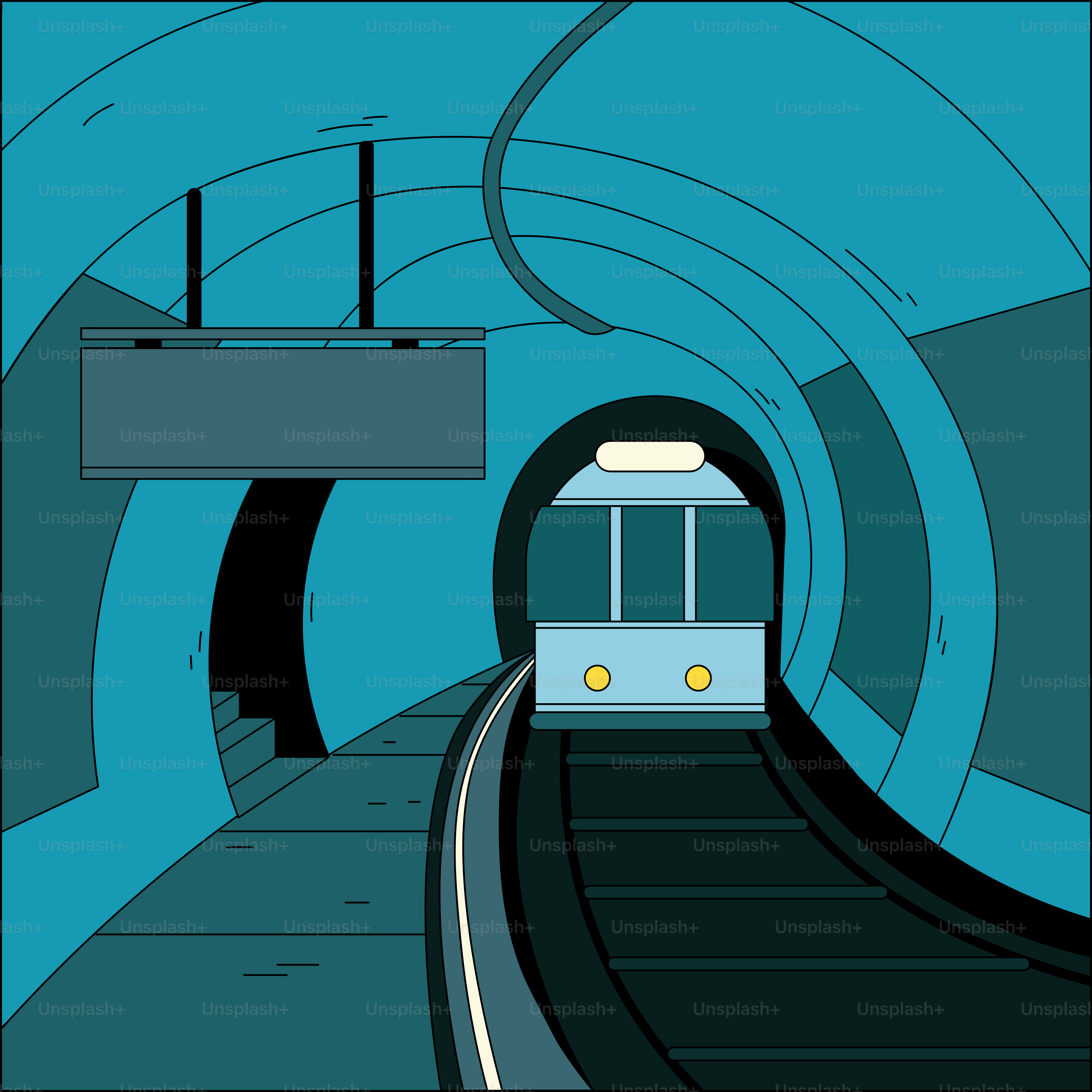 A train is coming out of a tunnel