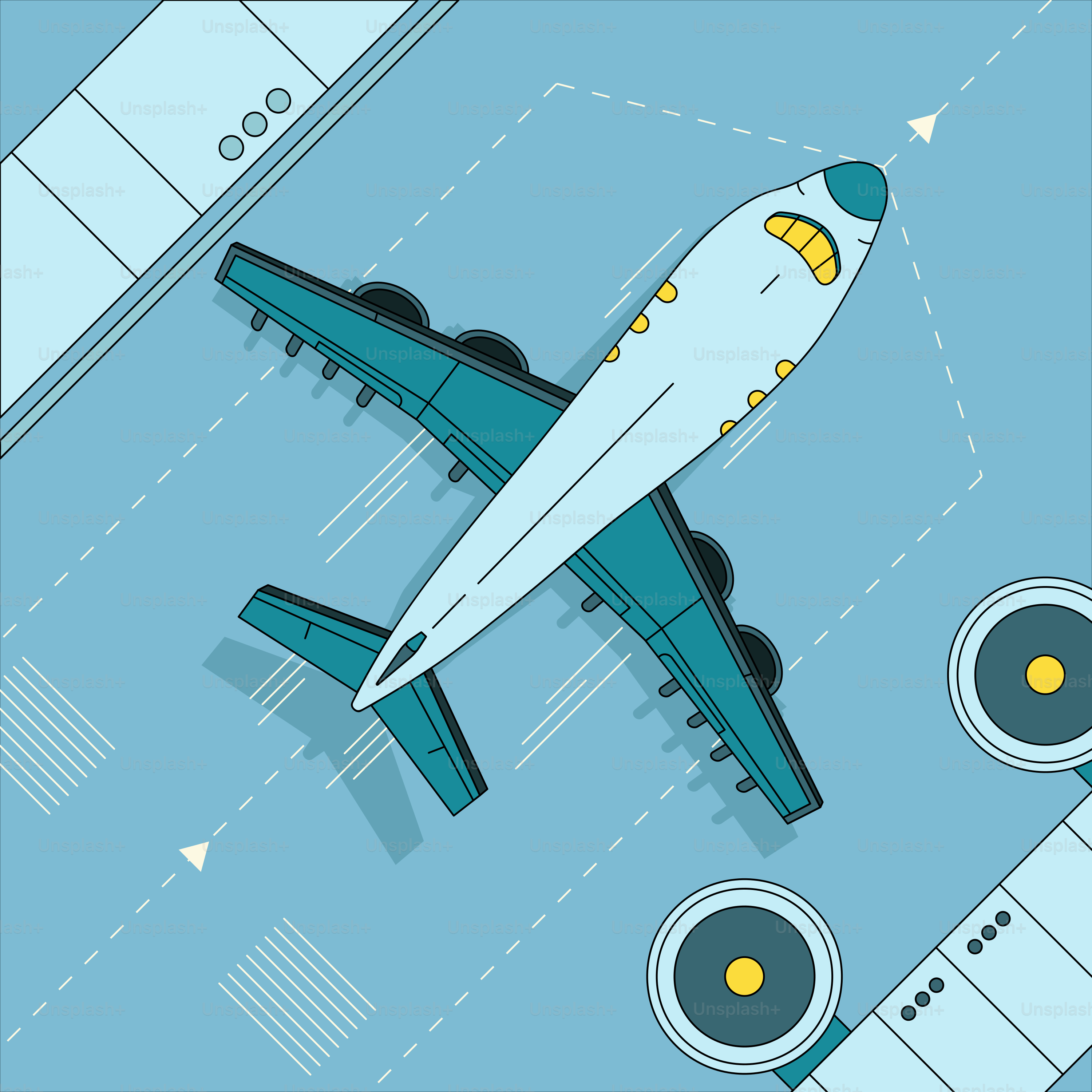 An airplane is flying over a runway