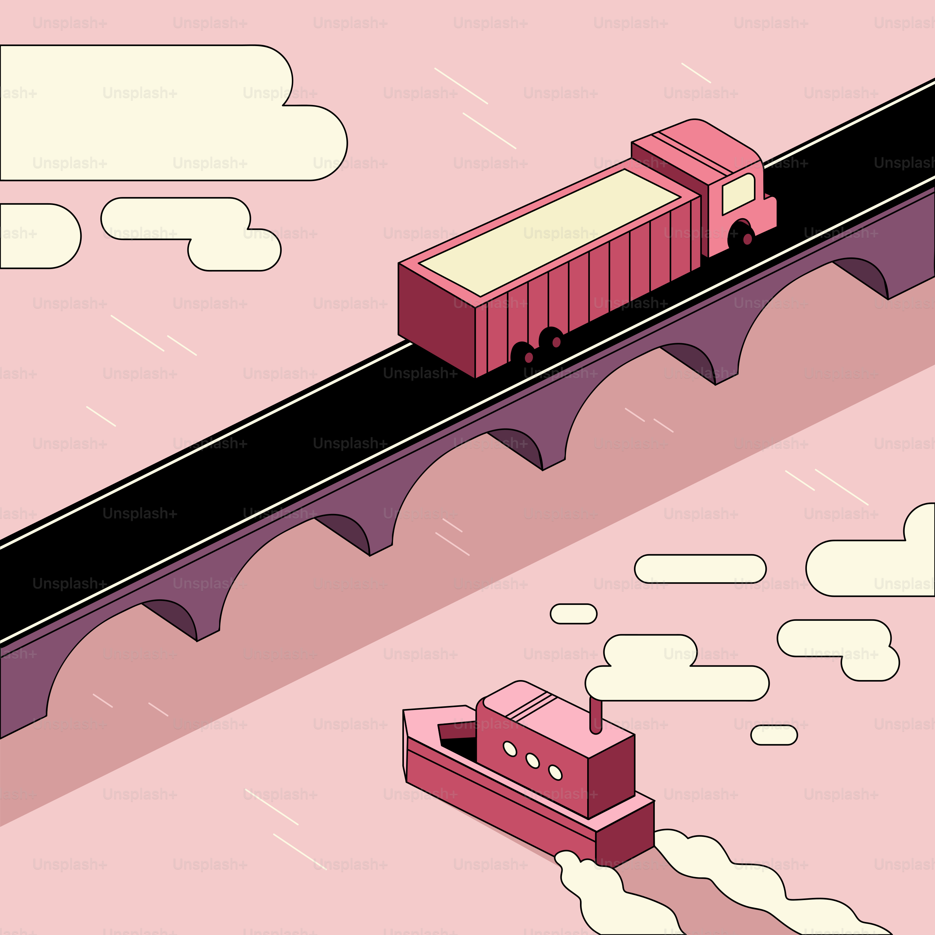 A train traveling across a bridge over a river