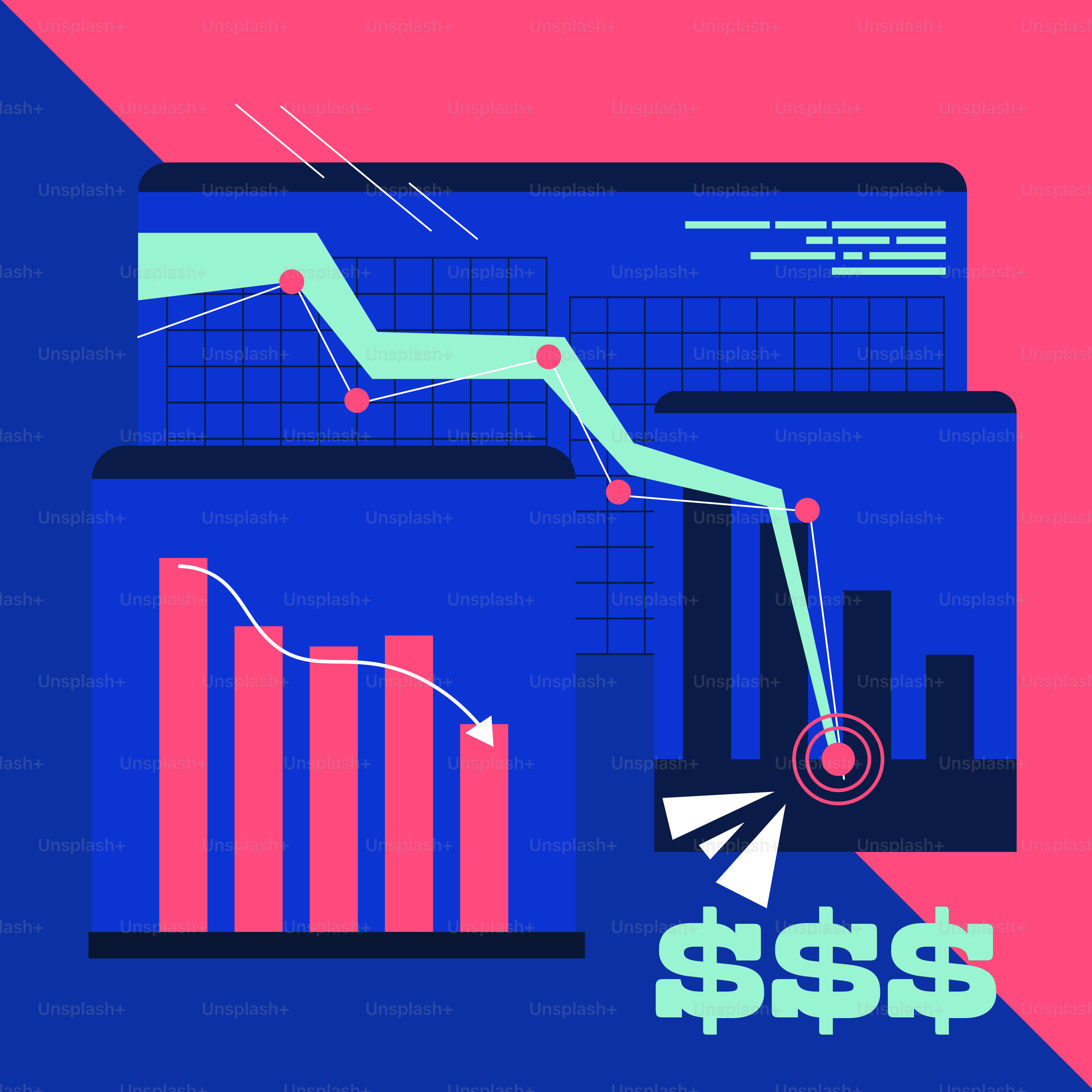 Layar komputer dengan grafik di atasnya