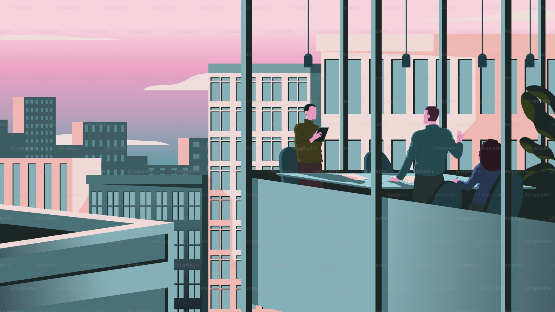 A group of people standing on top of a tall building