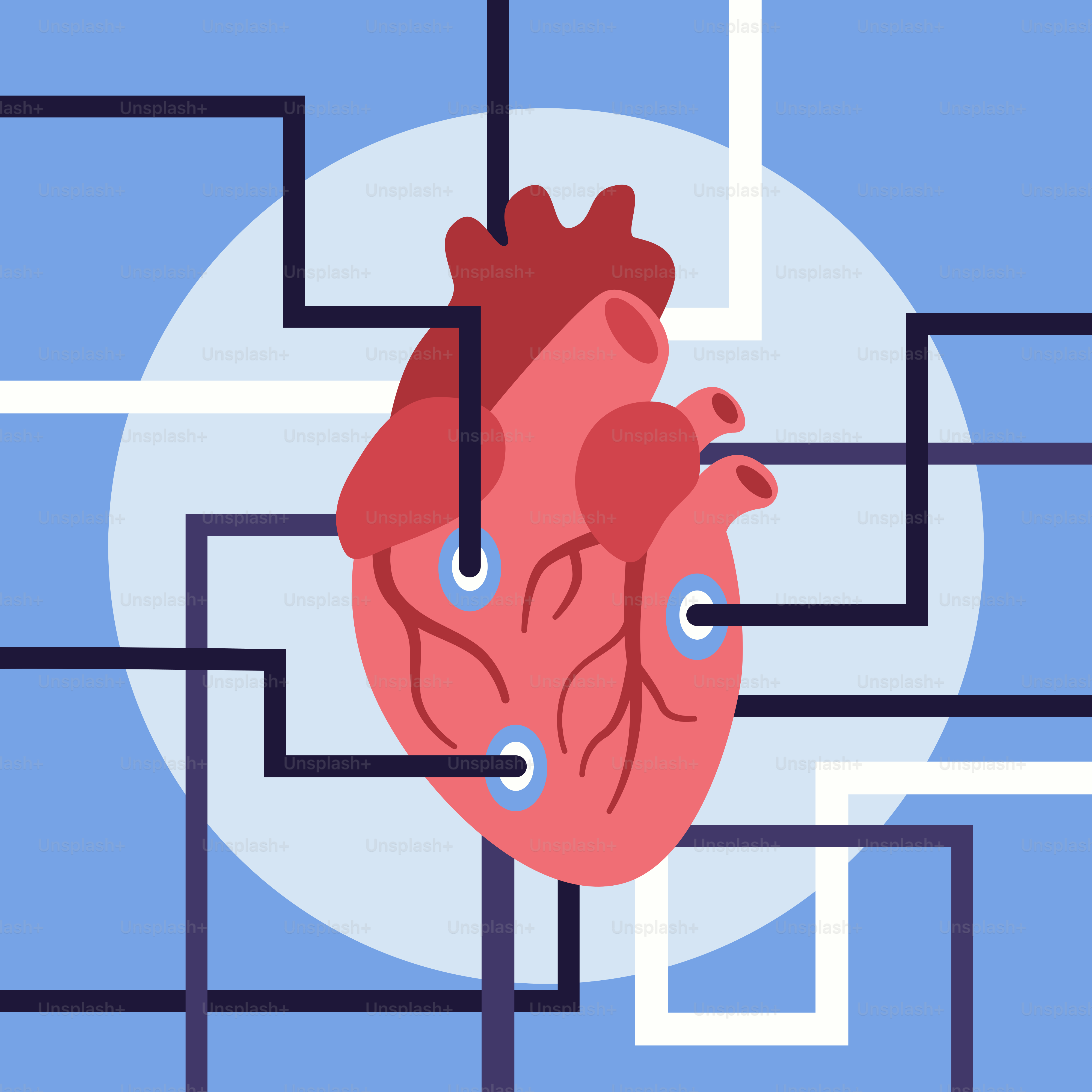 A graphic of a heart surrounded by lines