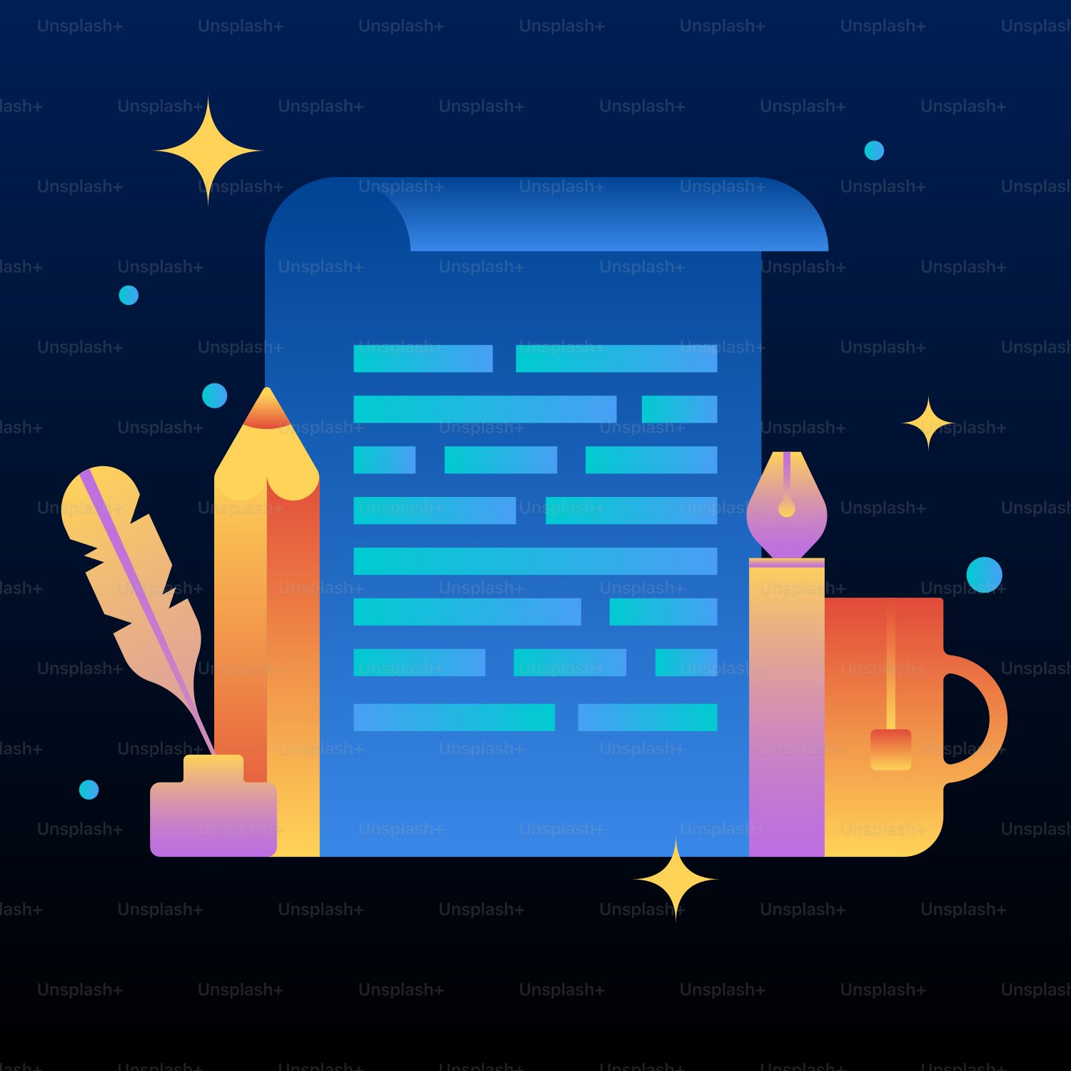 A blue sheet of paper with a pen next to it