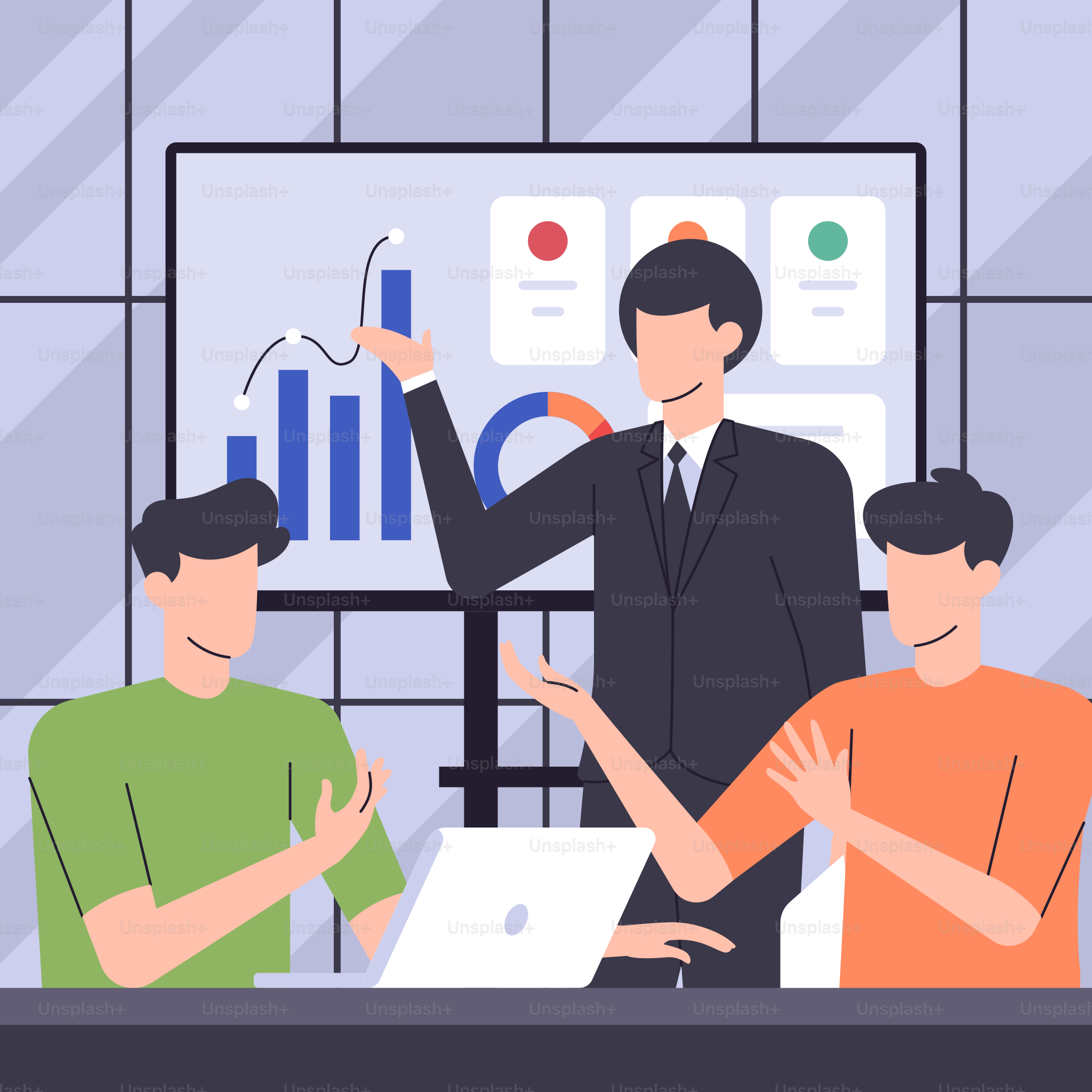 Ein Mann hält eine Präsentation vor einer Gruppe von Menschen