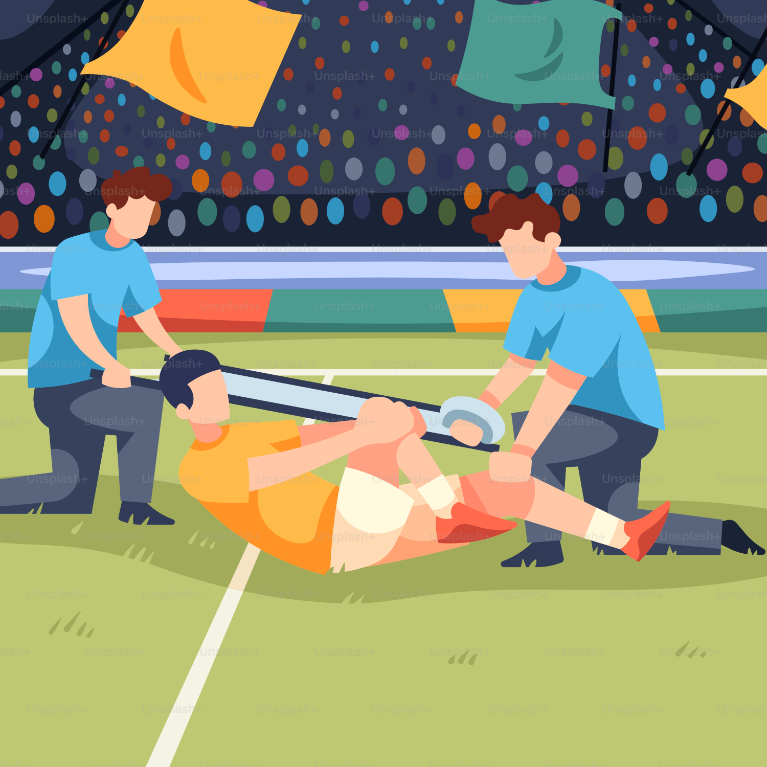 A man laying on top of a soccer field