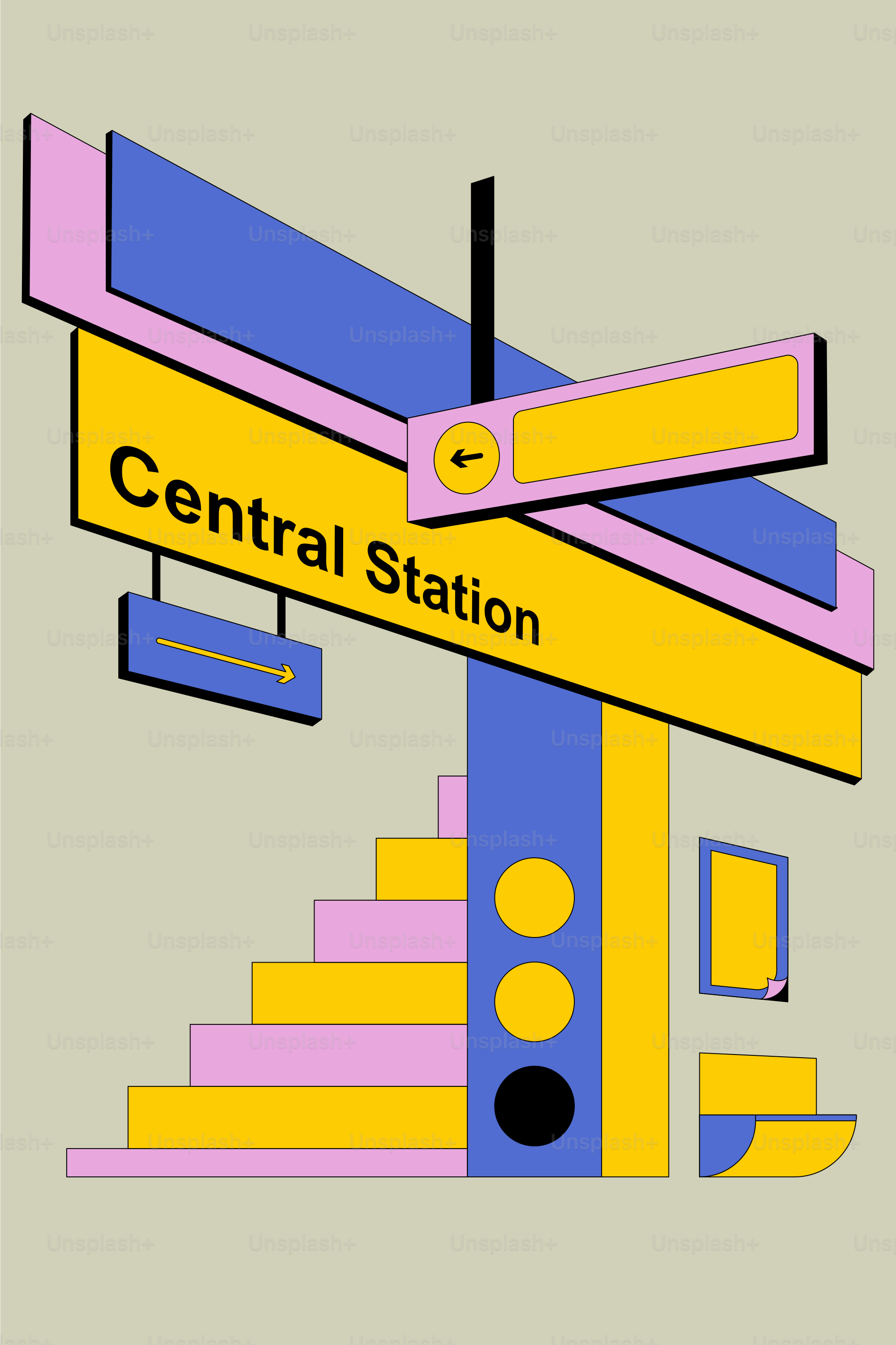 Uma foto de uma placa que diz estação central