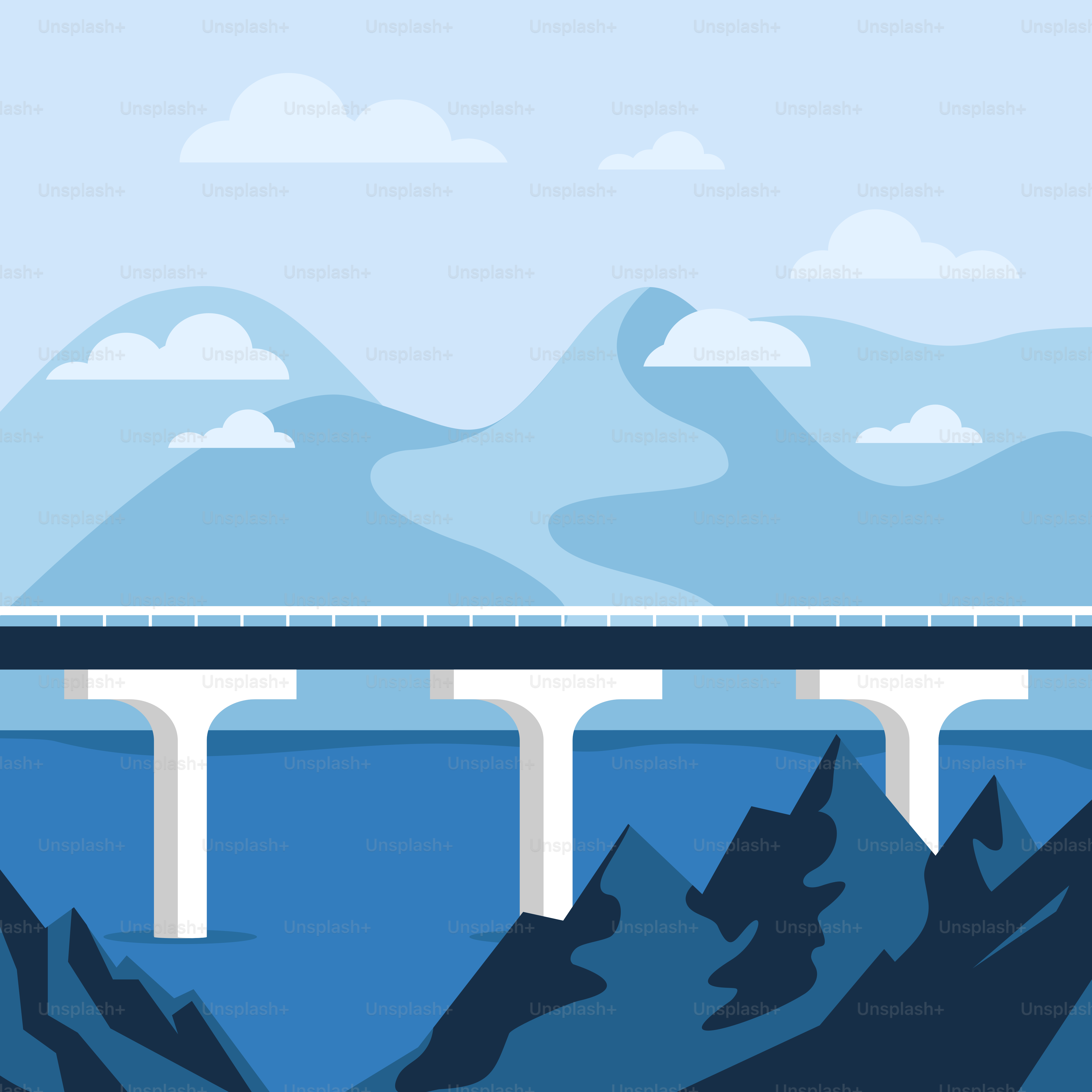 A train traveling over a bridge over water