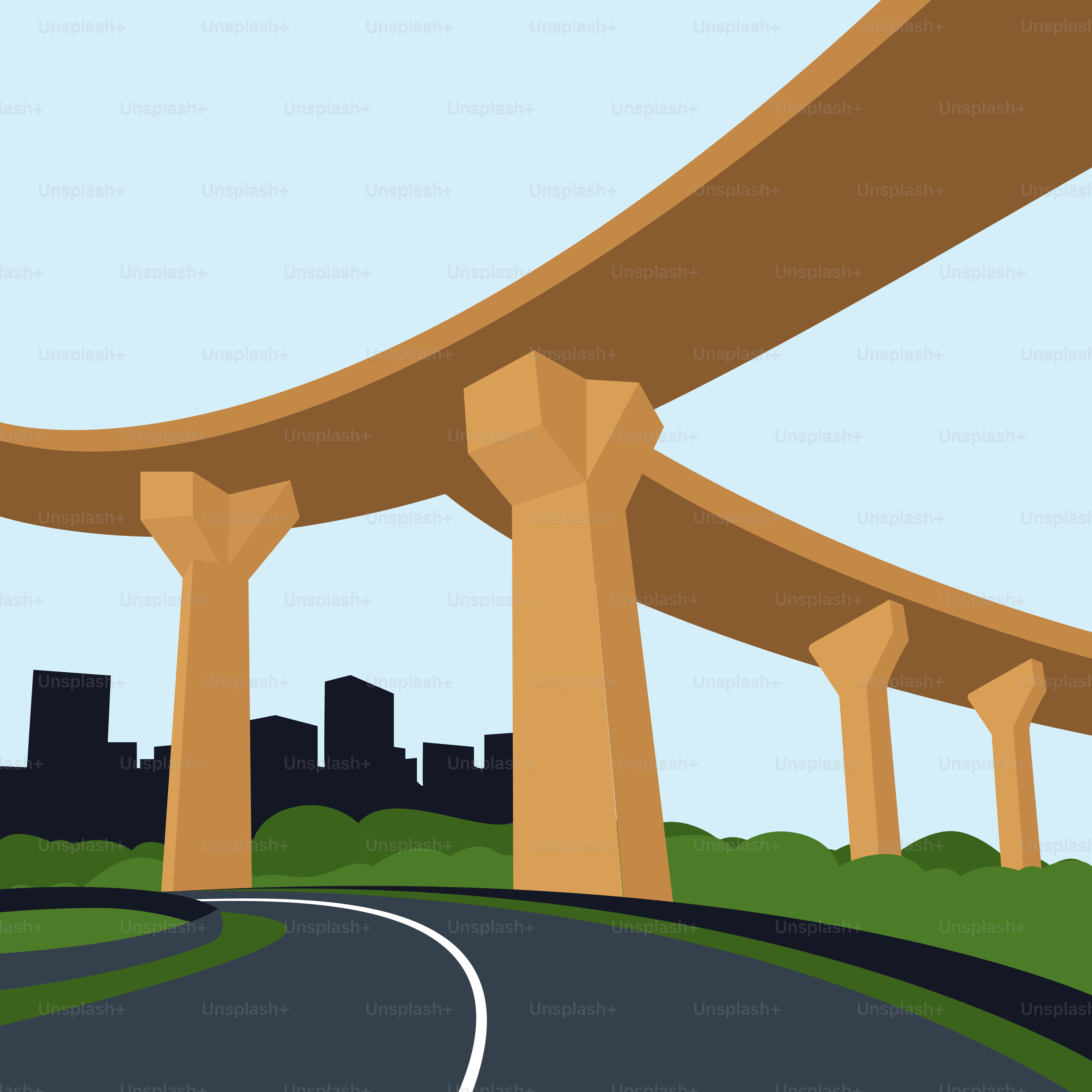 Une photo d’une route passant sous un pont