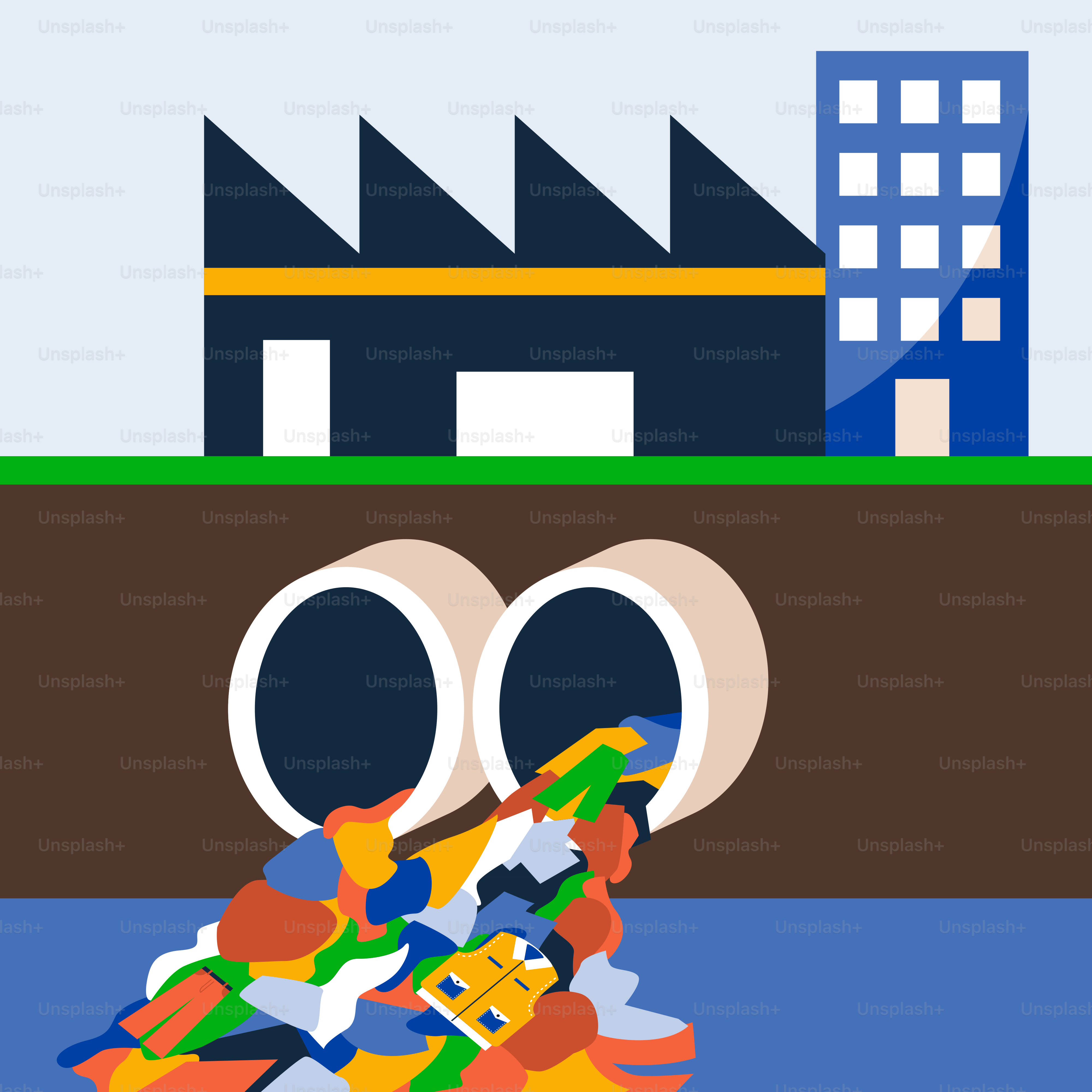 Un montón de basura delante de un edificio