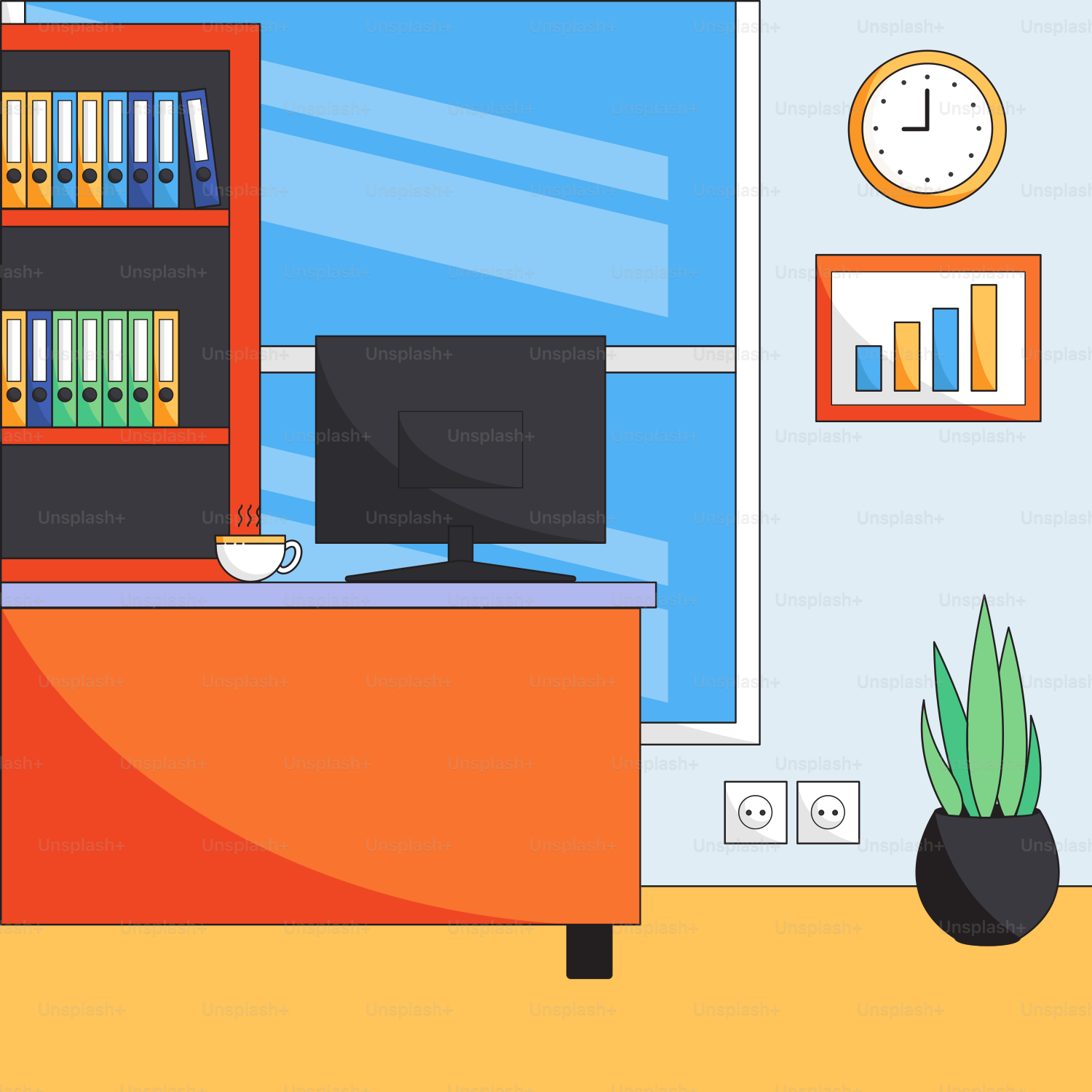 Une chambre avec un bureau et une télévision