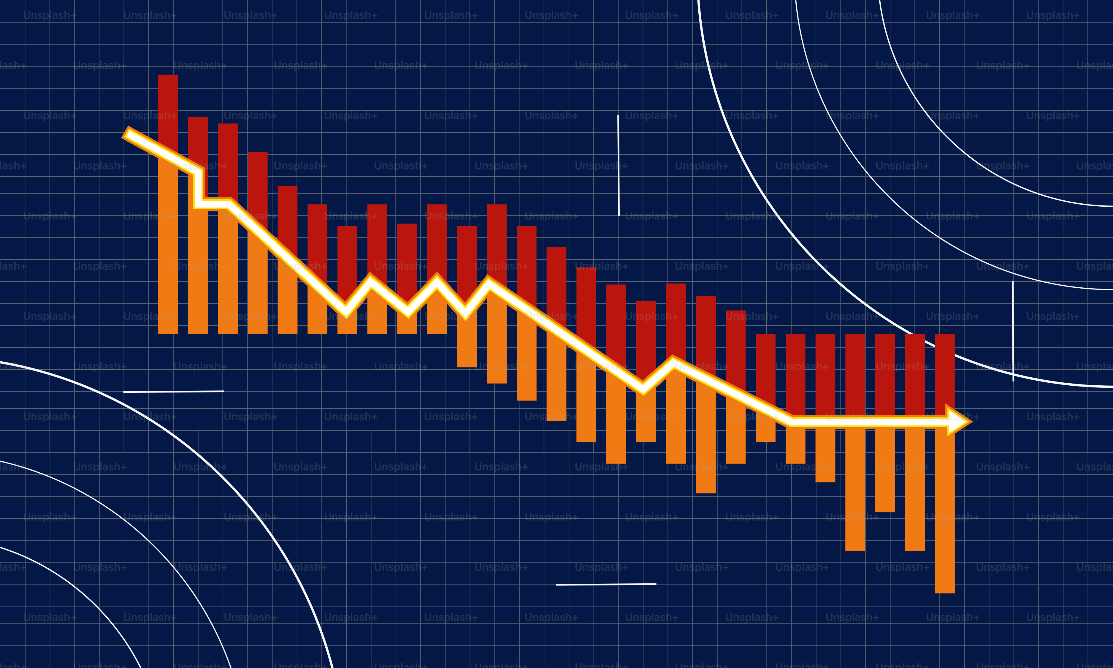 A line graph on a blue background