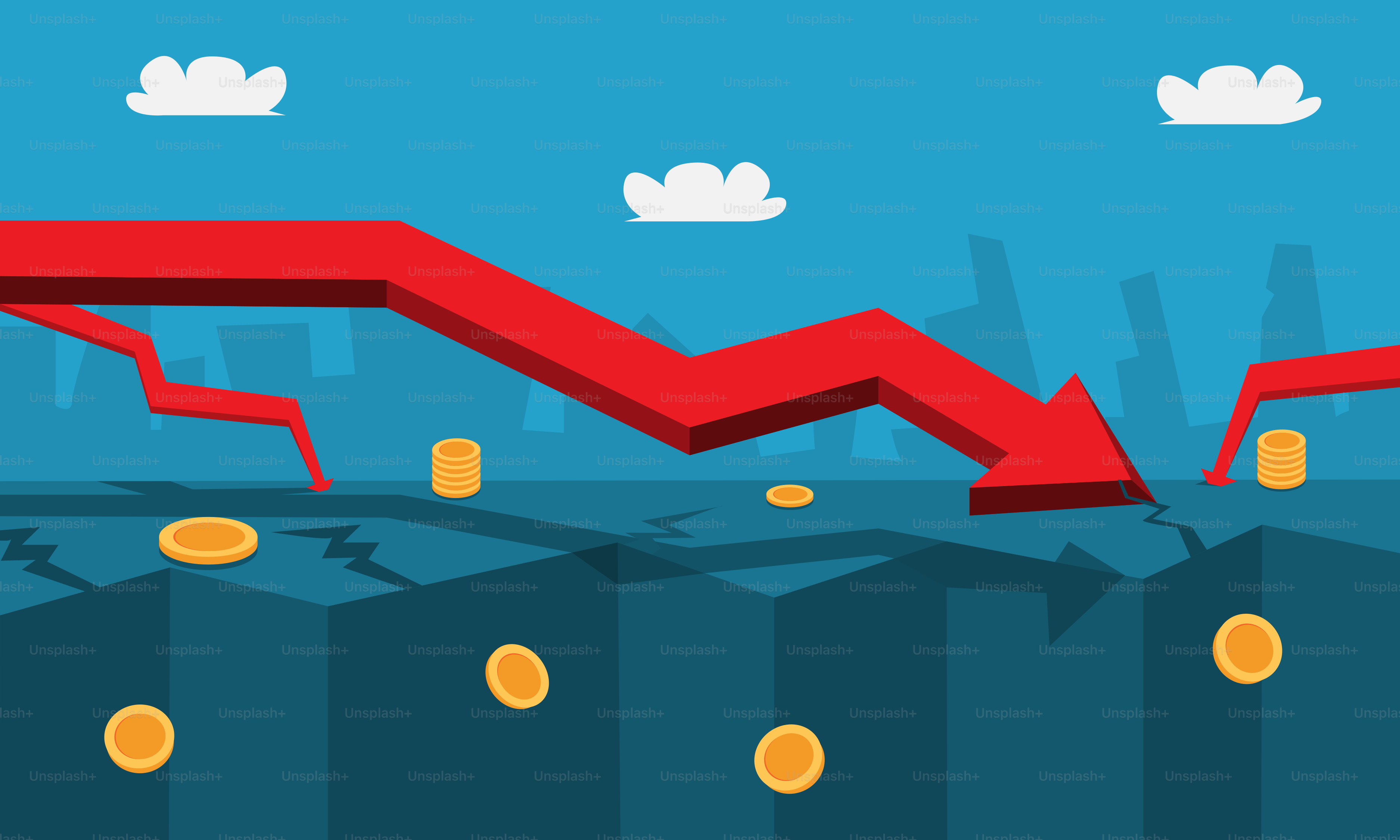 A red arrow going up on a chart