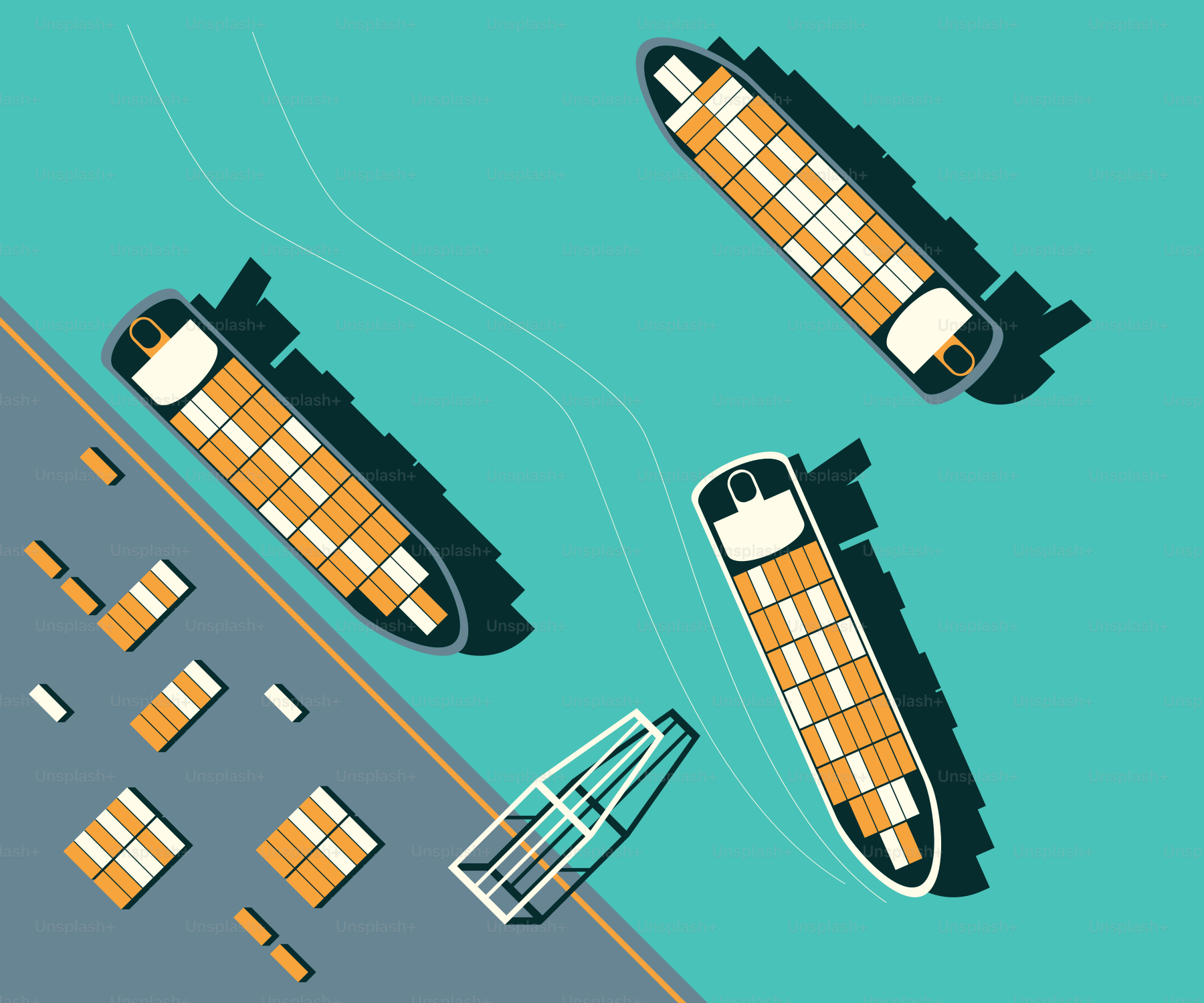 Un gruppo di barche che galleggiano sulla cima di uno specchio d'acqua