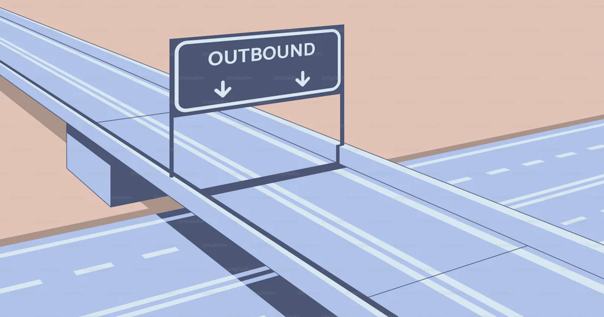 A drawing of a highway with a sign that says outbound vector β Multiple ...