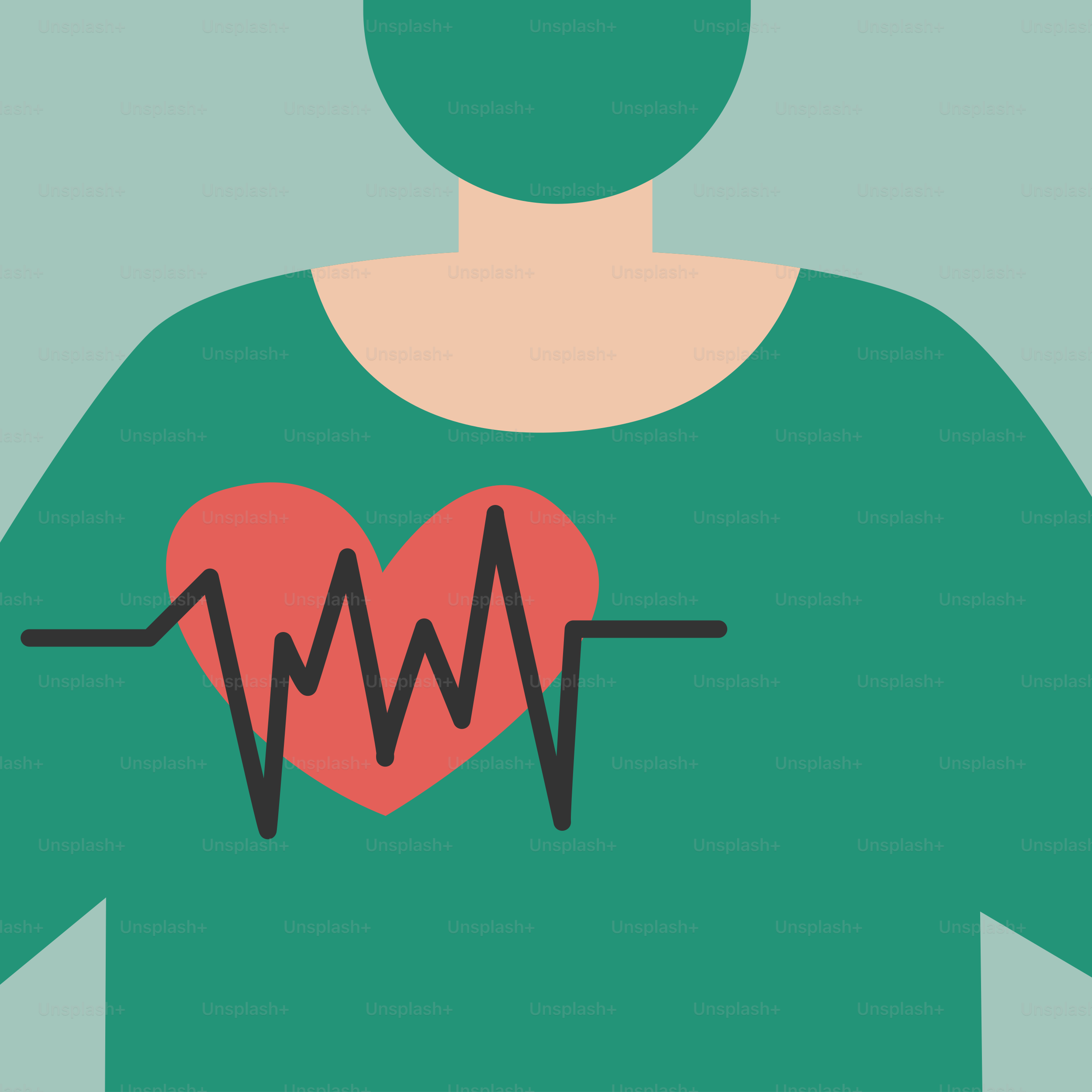 A person with a heart on their chest