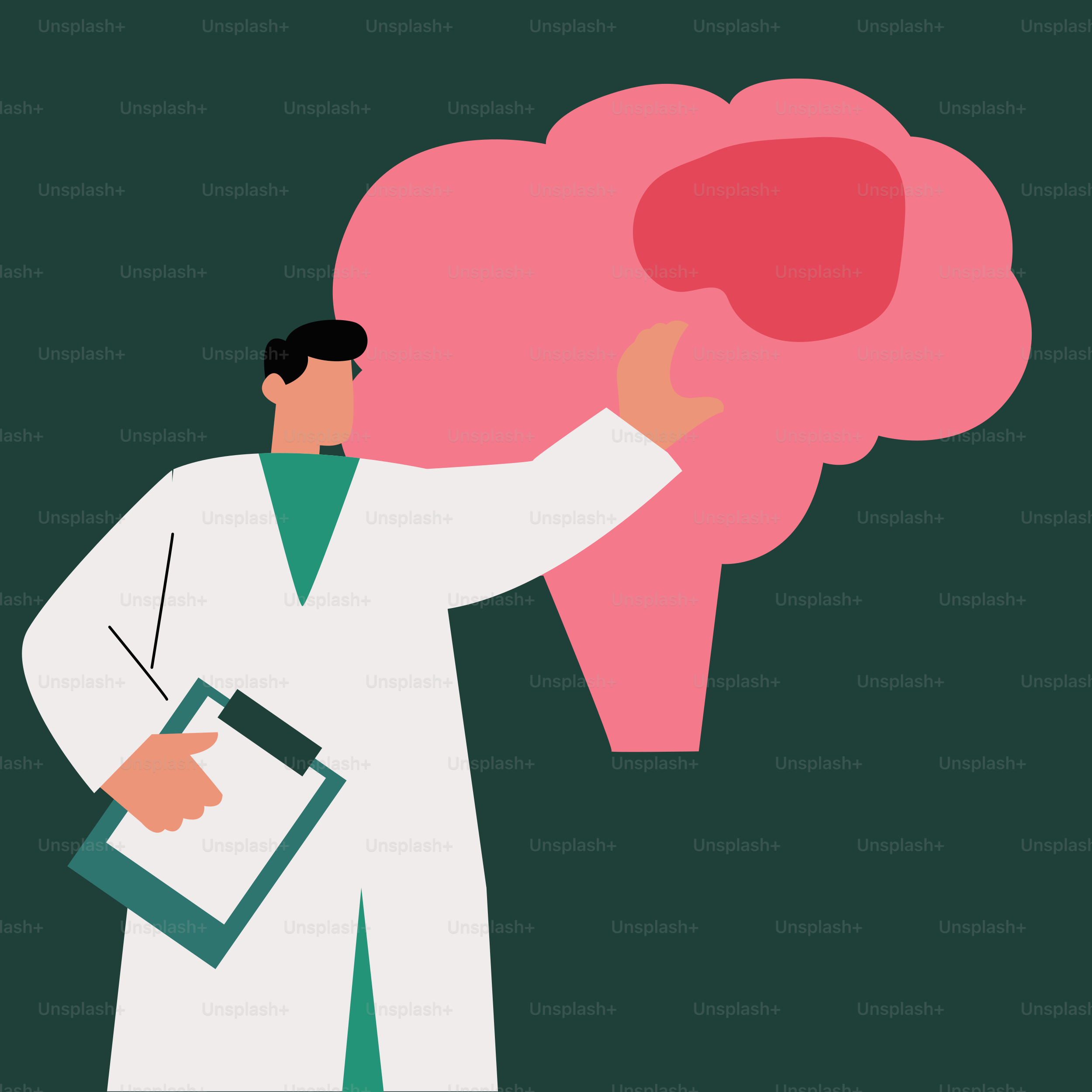 A man in a white lab coat holding a clipboard