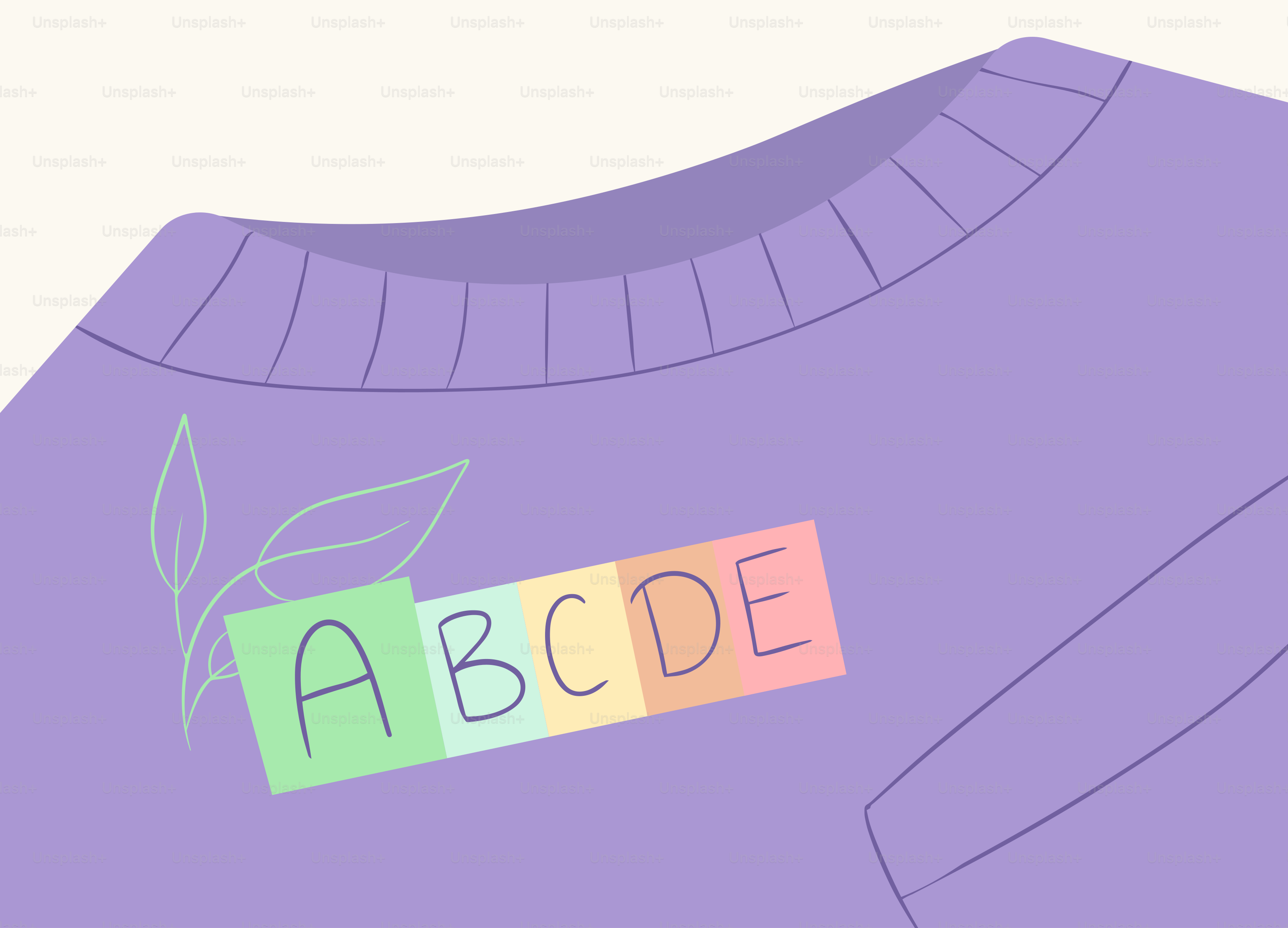 A purple shirt with a name tag on it