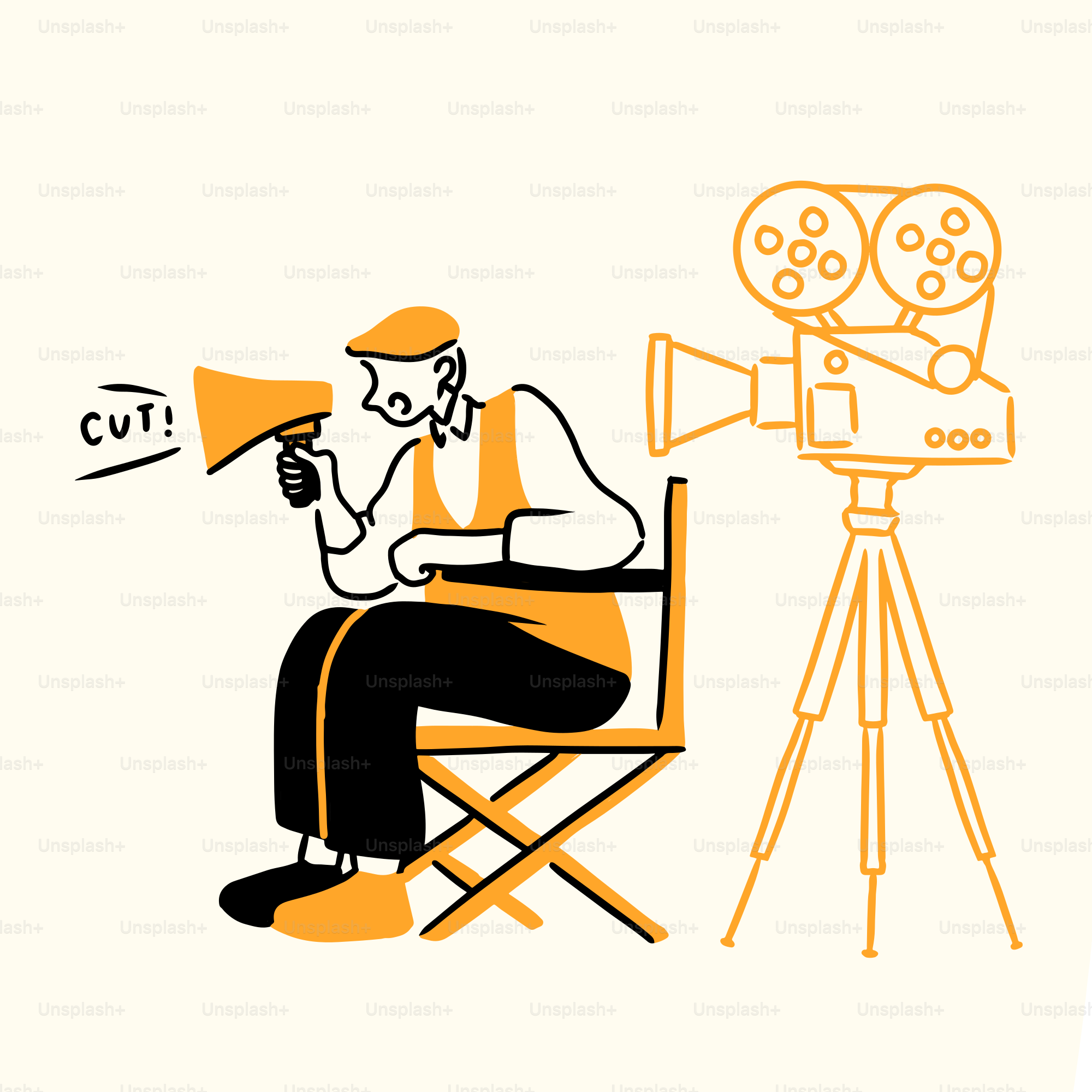 A man sitting in a chair holding a megaphone