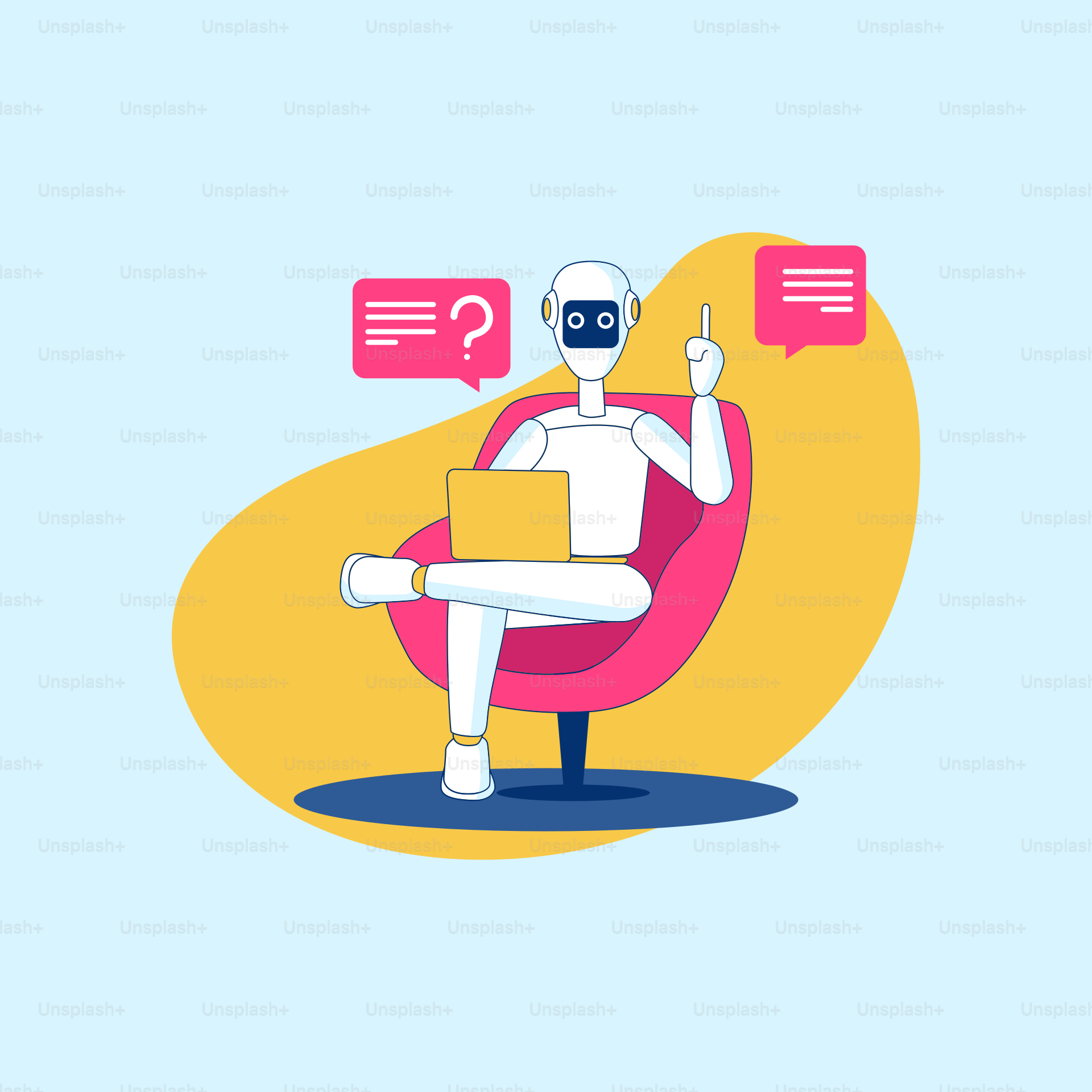 Eine Person, die mit einem Laptop auf einem Stuhl sitzt