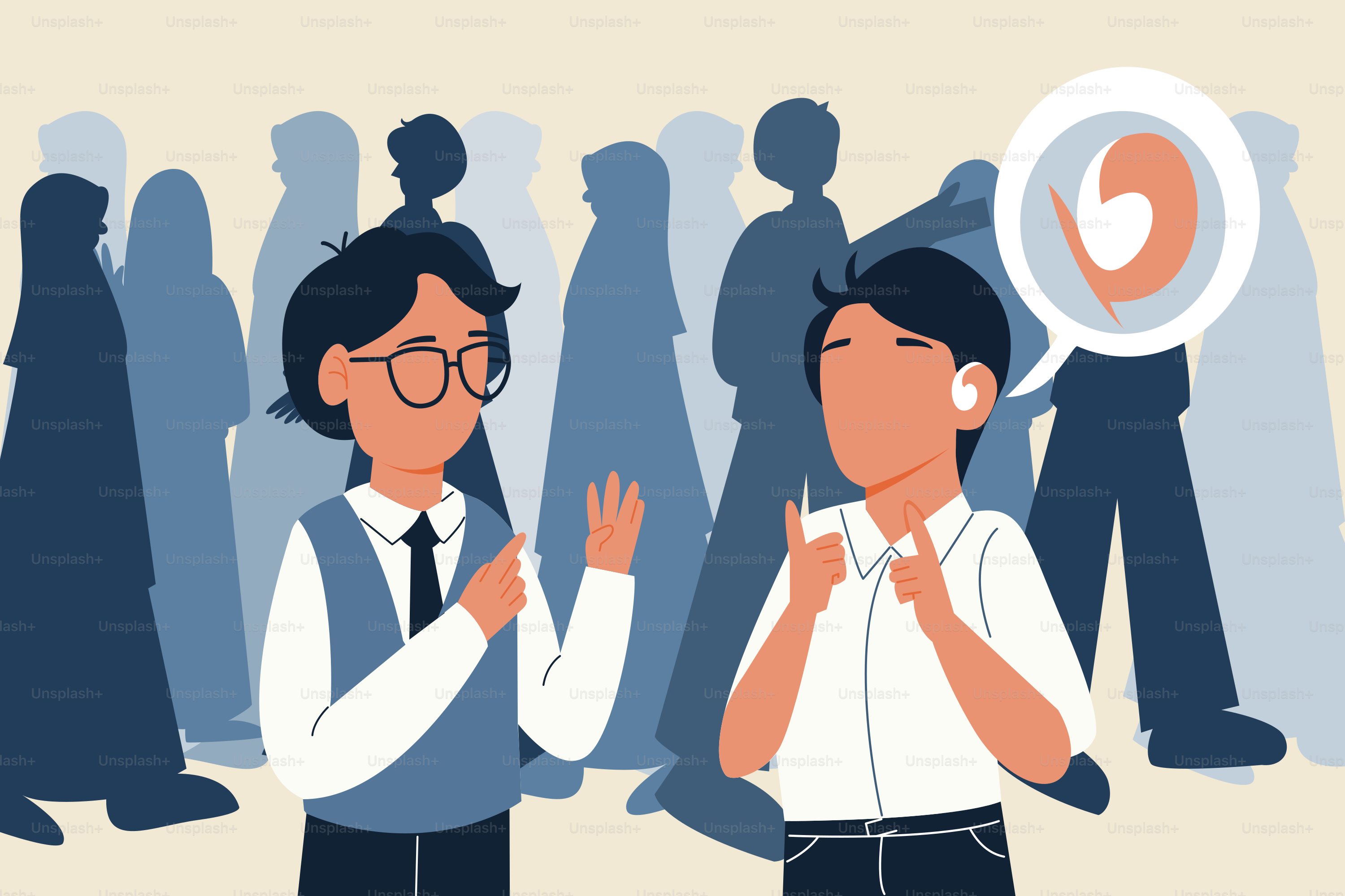 Un par de personas de pie una al lado de la otra