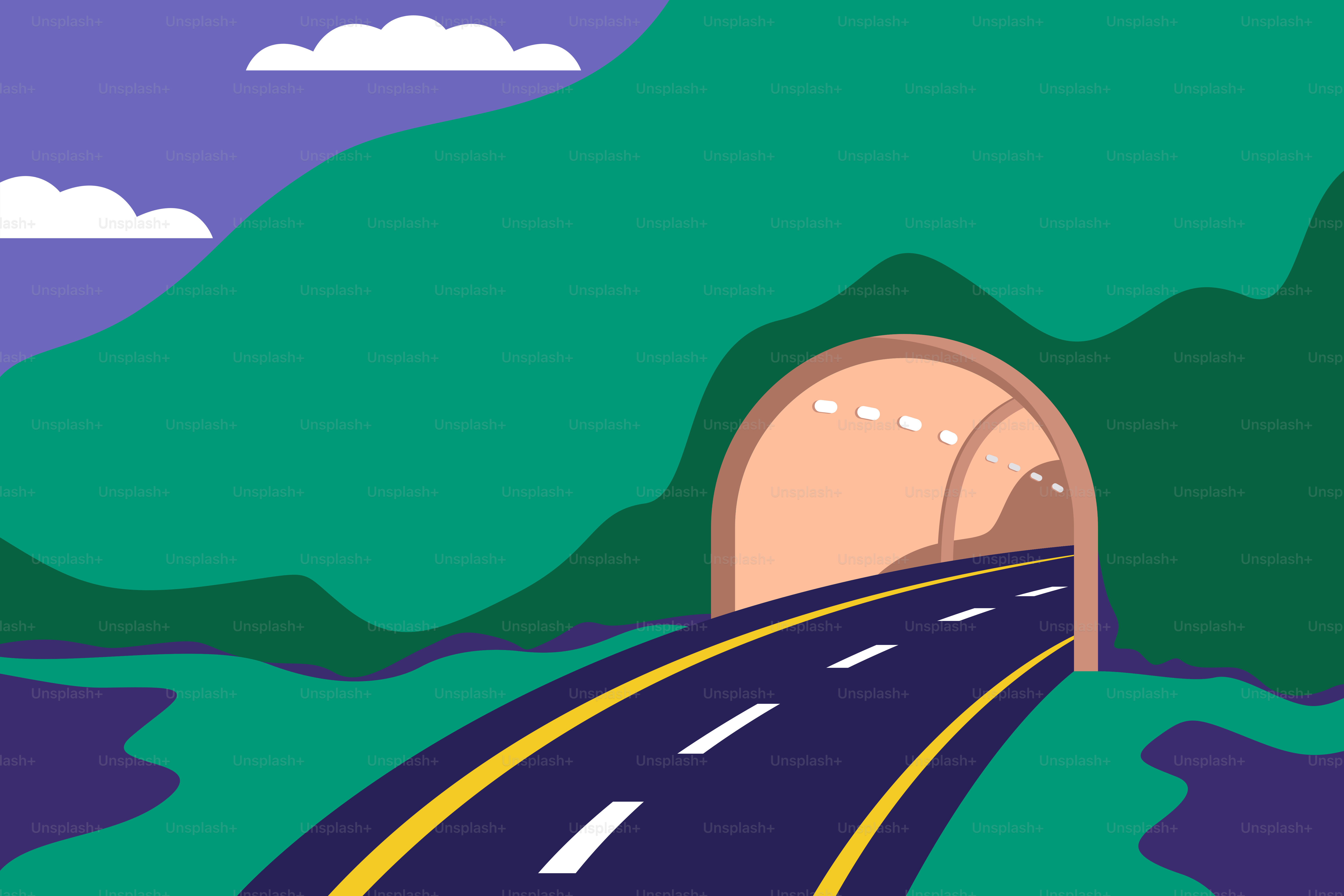 A picture of a road going into a tunnel