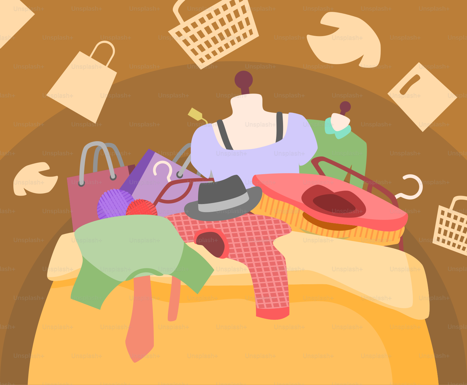 Un tas de vêtements posé sur un lit