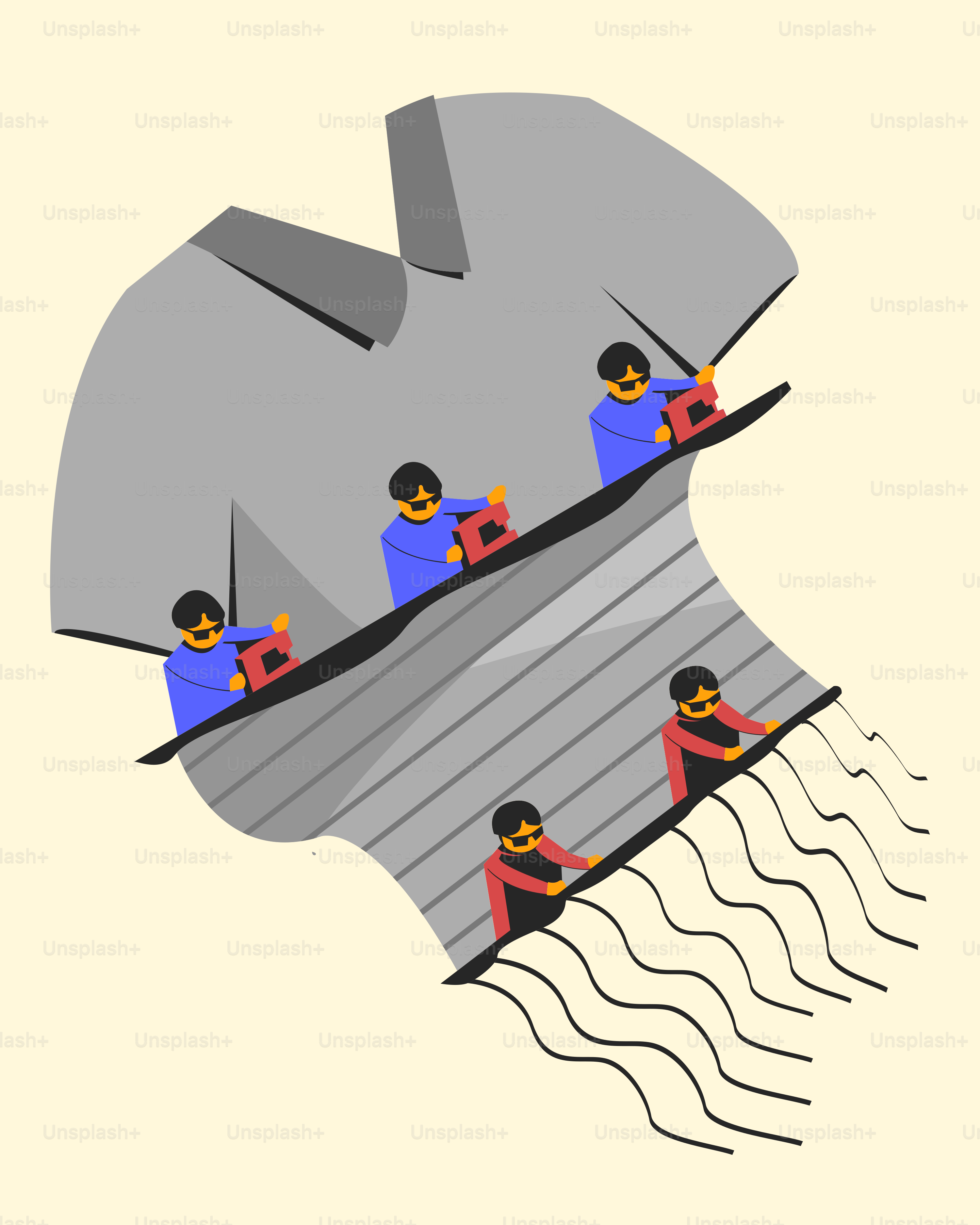 A group of people riding on the back of a boat