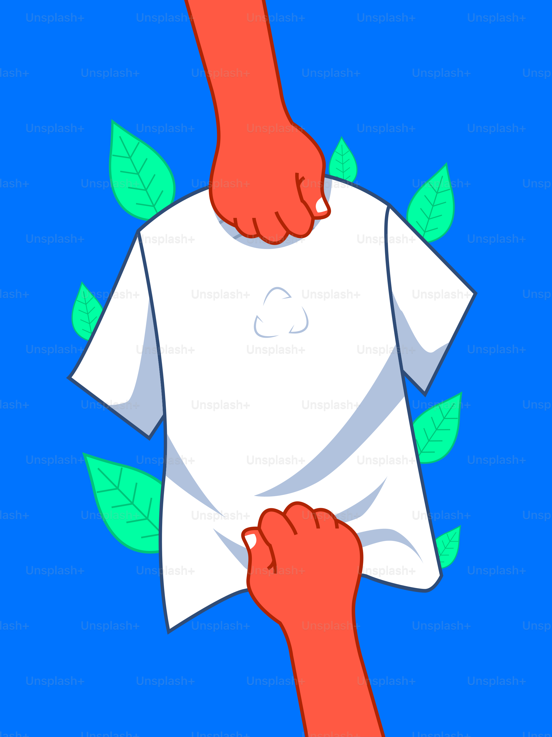 A person holding onto a t - shirt with leaves on it