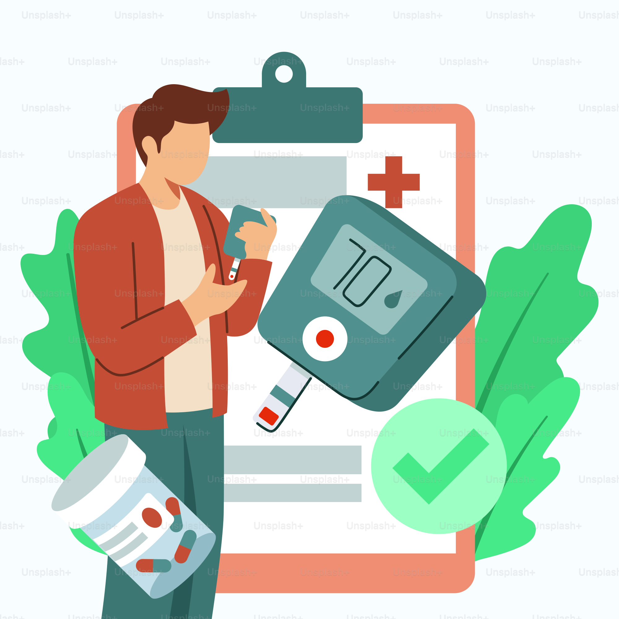 A man holding a clipboard with a blood pressure meter on it