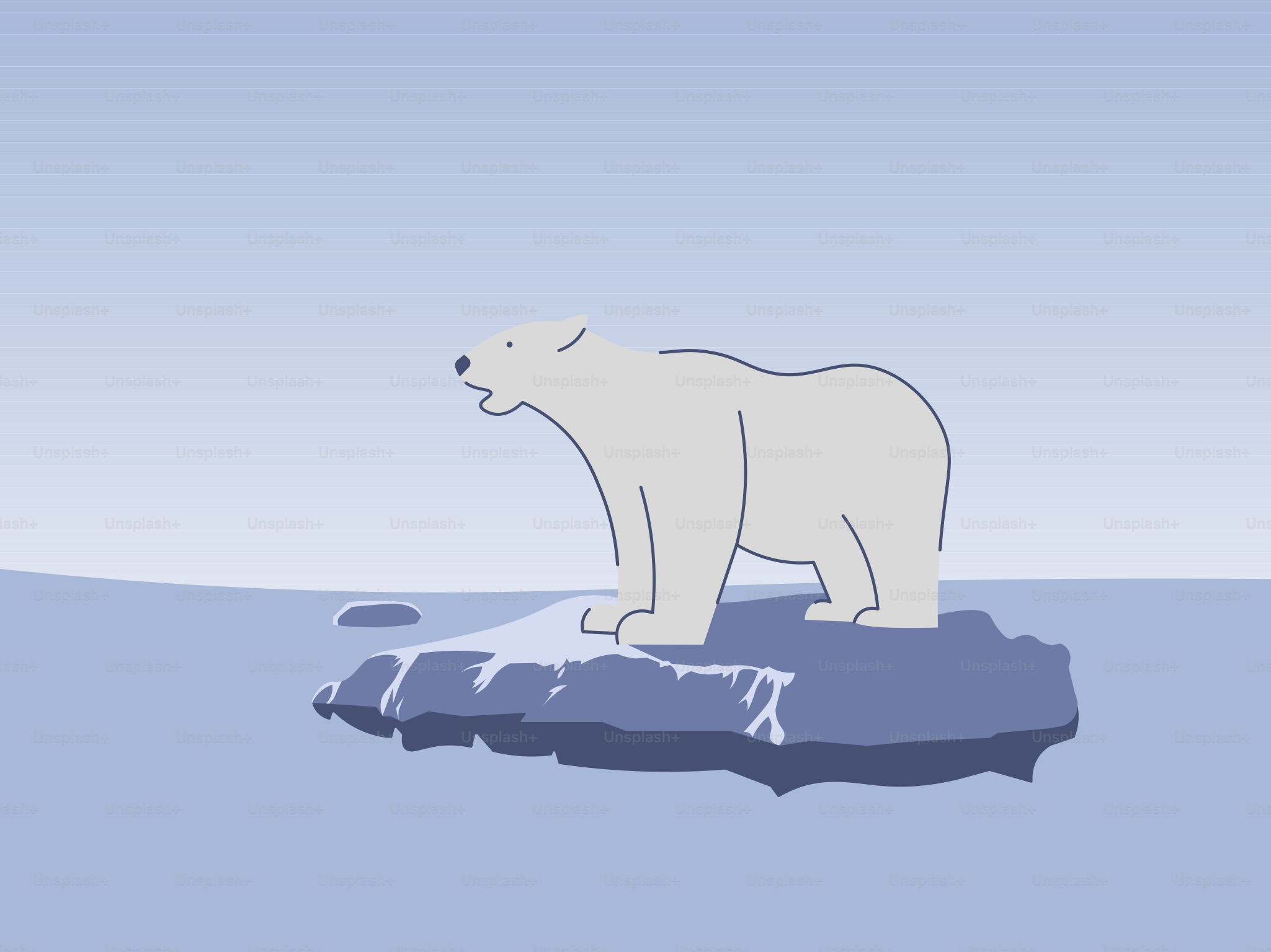 Un ours polaire debout sur un iceberg dans l’océan