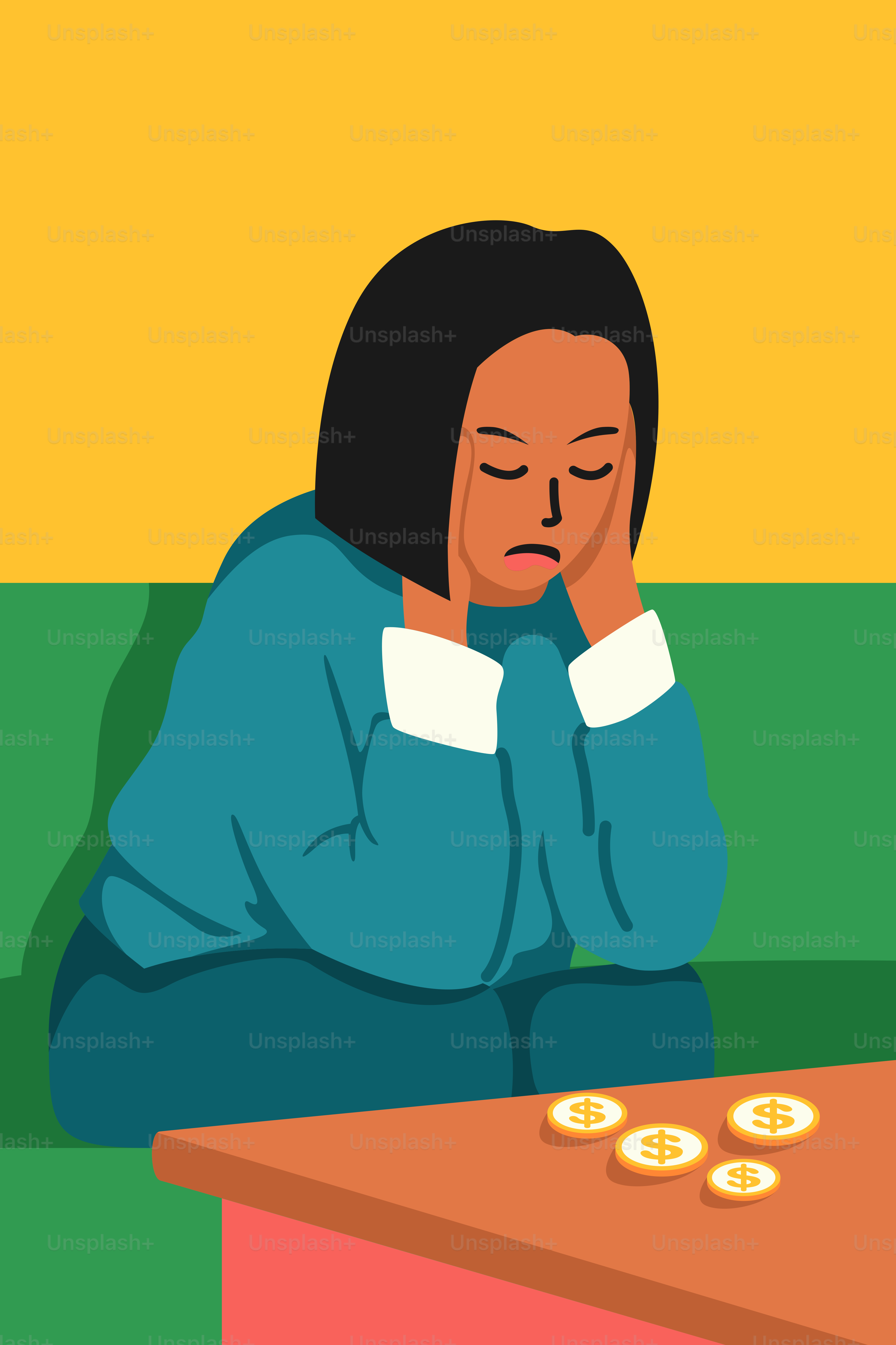 Eine Frau, die auf einer Couch sitzt und den Kopf in die Hände stützt