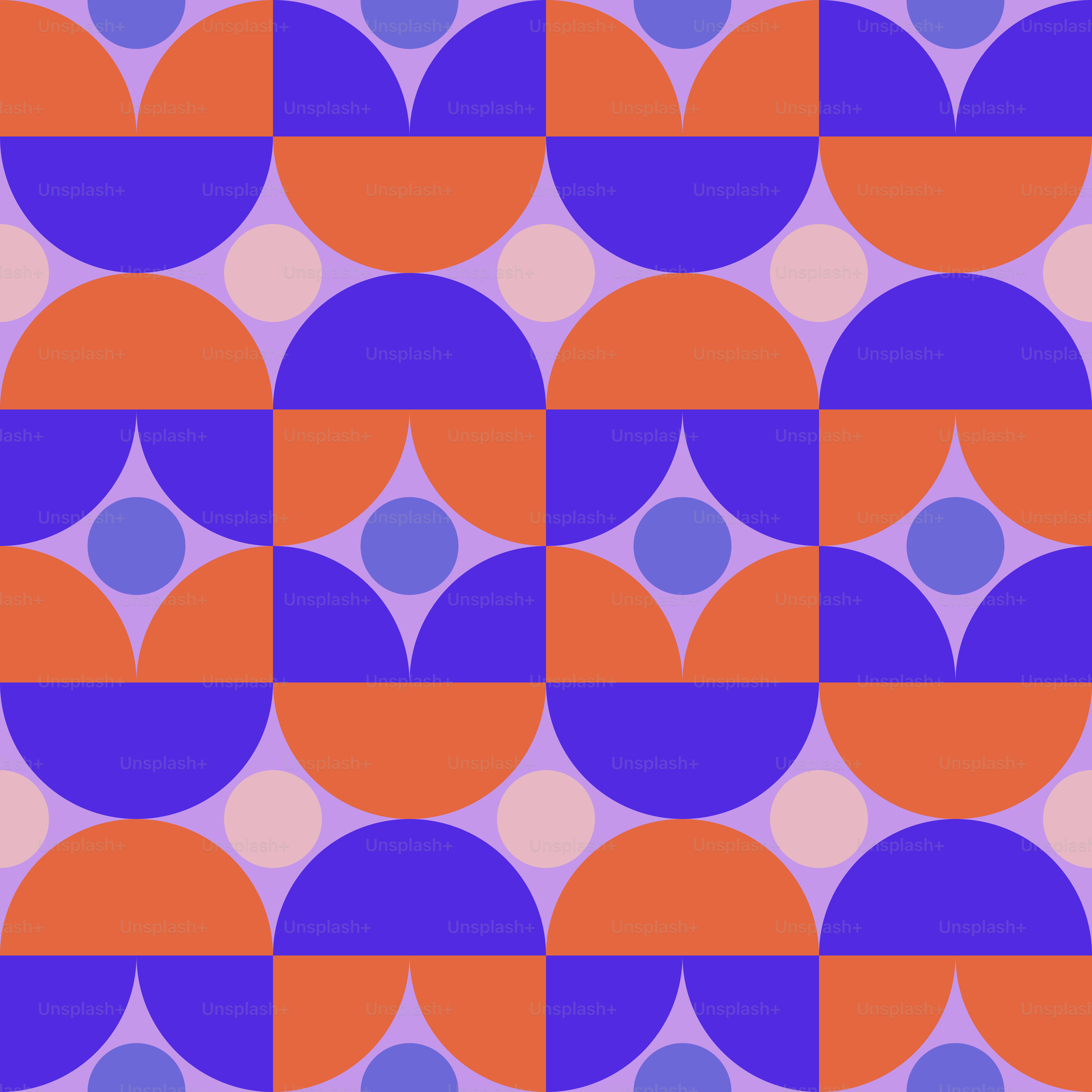 Un patrón morado y naranja con círculos