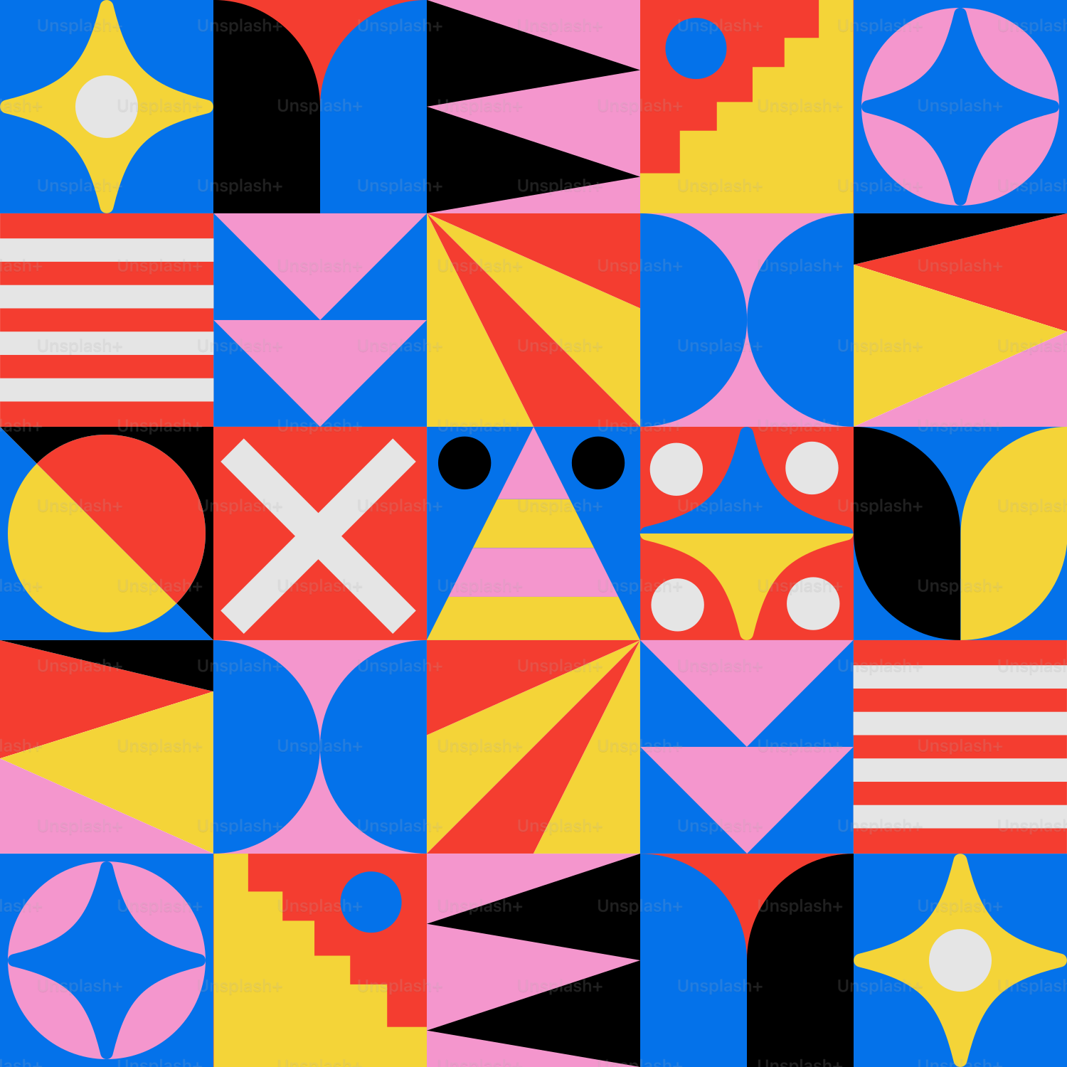 Un motivo colorato con forme e linee